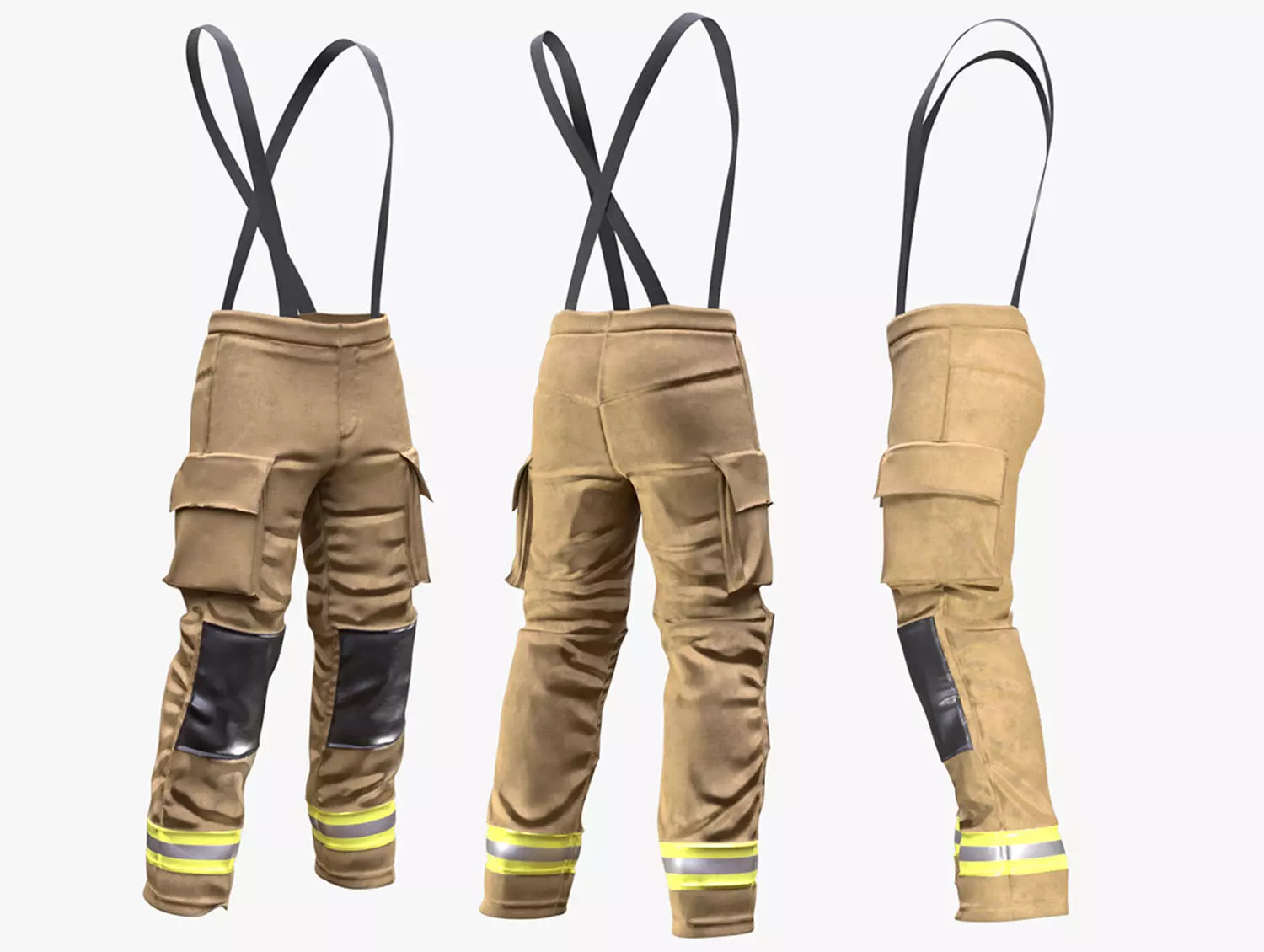 Firefighter Pants 234 - All MH Bodies - UE5 Skeletons - Rigged Low-poly 3D model_0