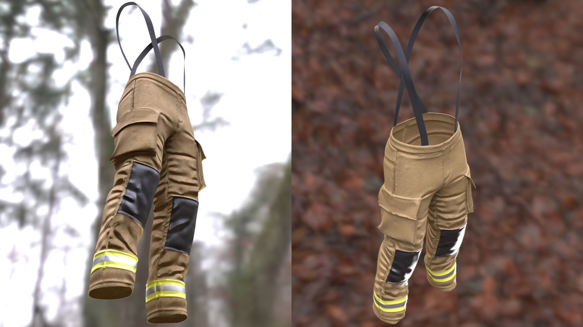 Firefighter Pants 234 - All MH Bodies - UE5 Skeletons - Rigged Low-poly 3D model_6