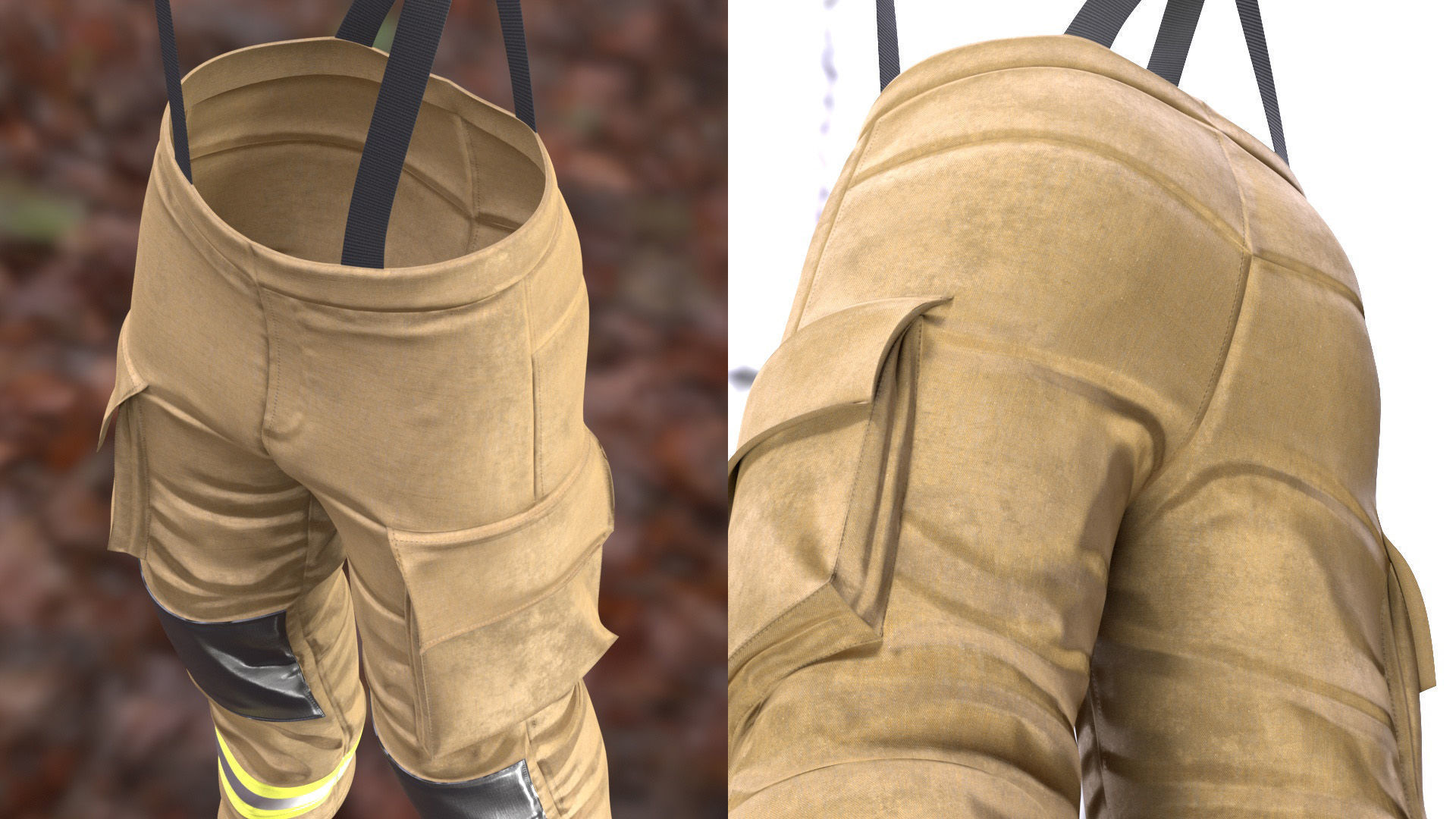 Firefighter Pants 234 - All MH Bodies - UE5 Skeletons - Rigged Low-poly 3D model_9