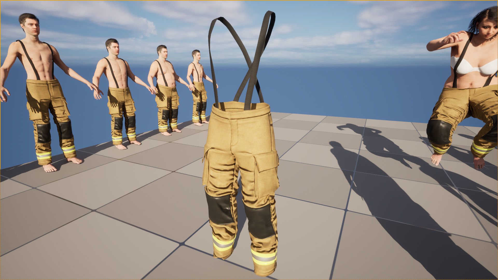 Firefighter Pants 234 - All MH Bodies - UE5 Skeletons - Rigged Low-poly 3D model_18
