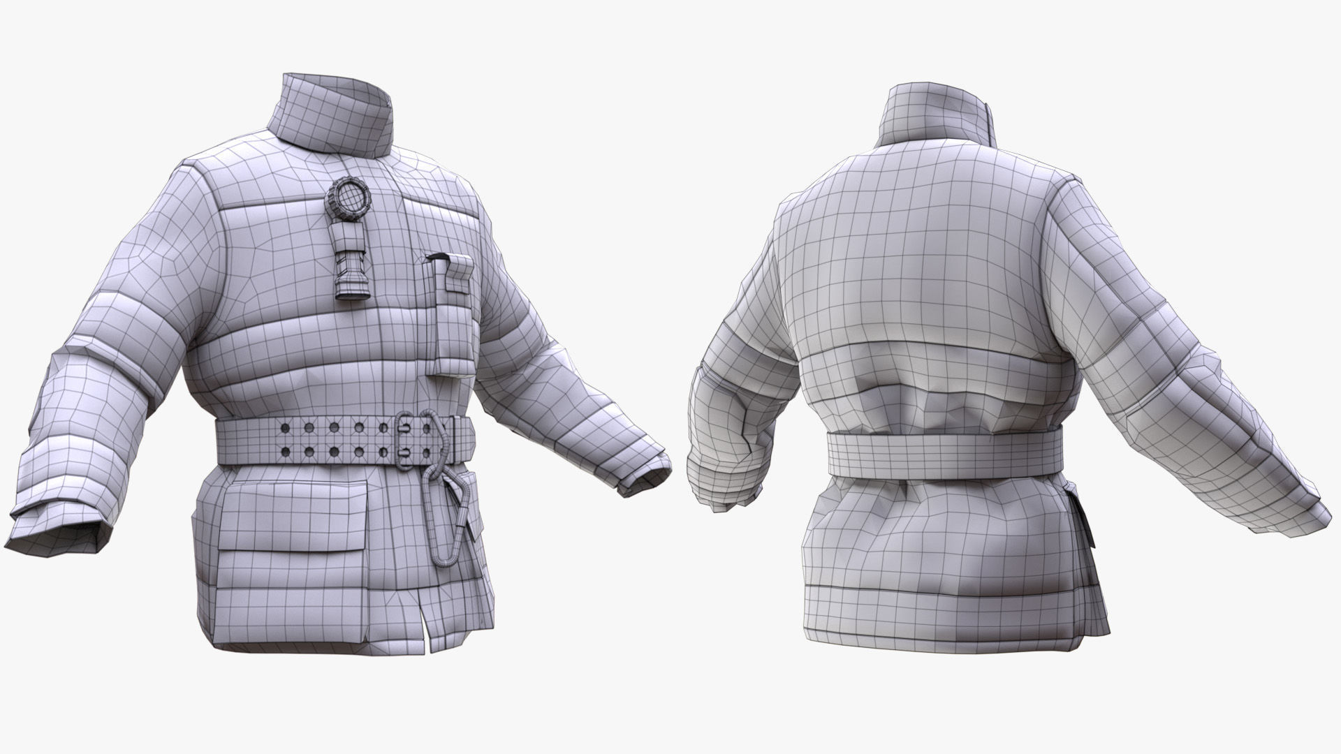 Firefighter Jacket 233 - All MH Bodies - UE5 Skeletons - Rigged Low-poly 3D model_12