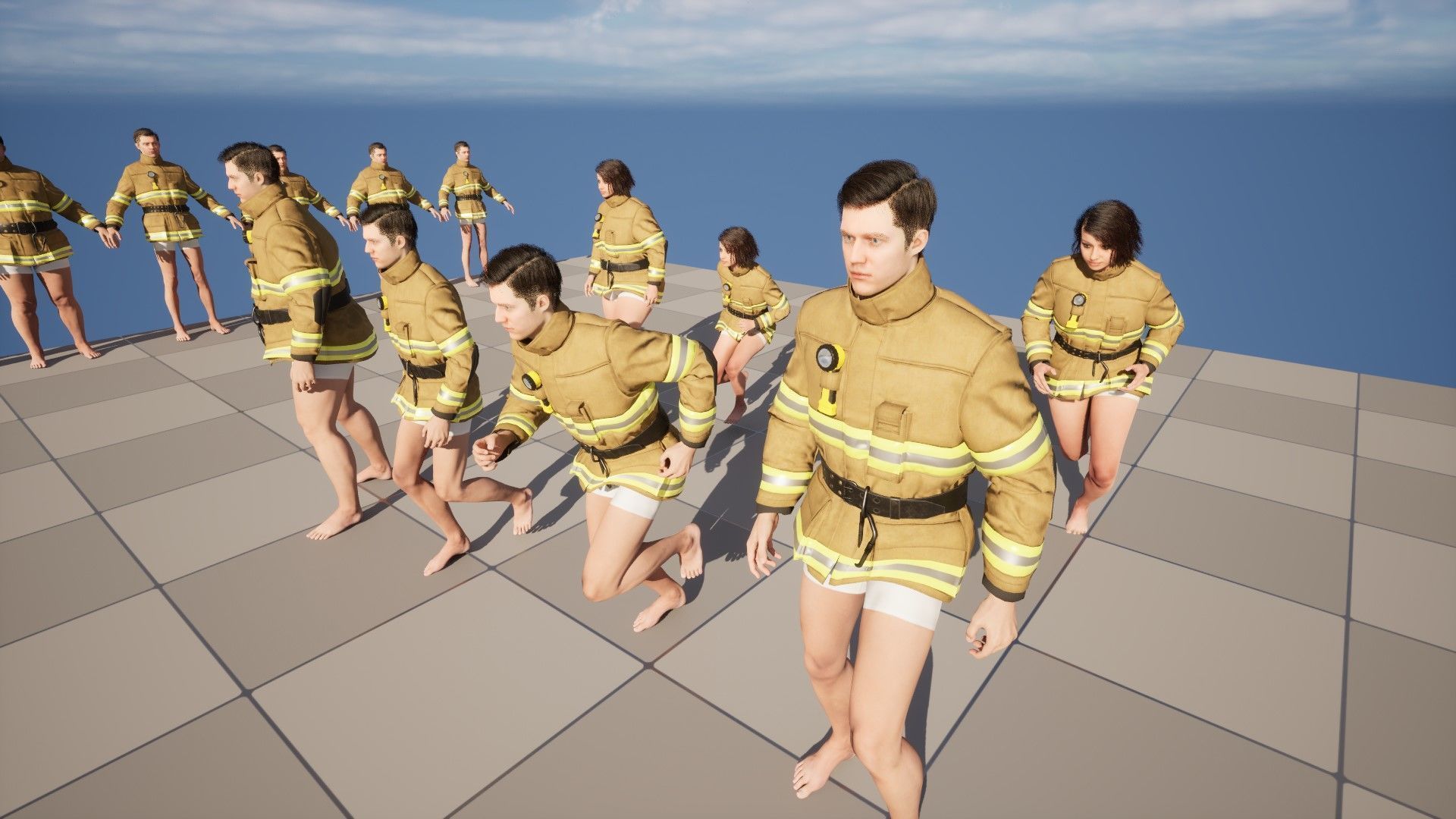 Firefighter Jacket 233 - All MH Bodies - UE5 Skeletons - Rigged Low-poly 3D model_16