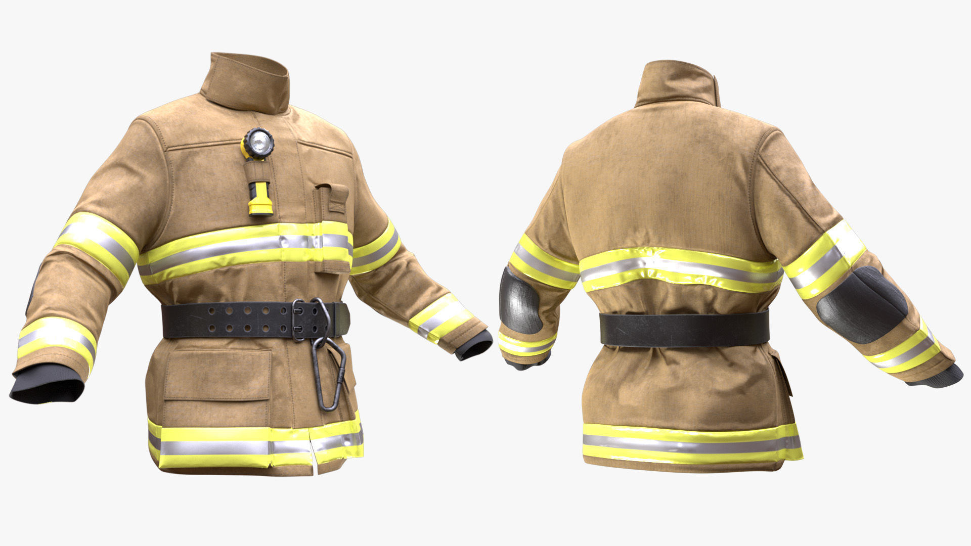 Firefighter Jacket 233 - All MH Bodies - UE5 Skeletons - Rigged Low-poly 3D model_3