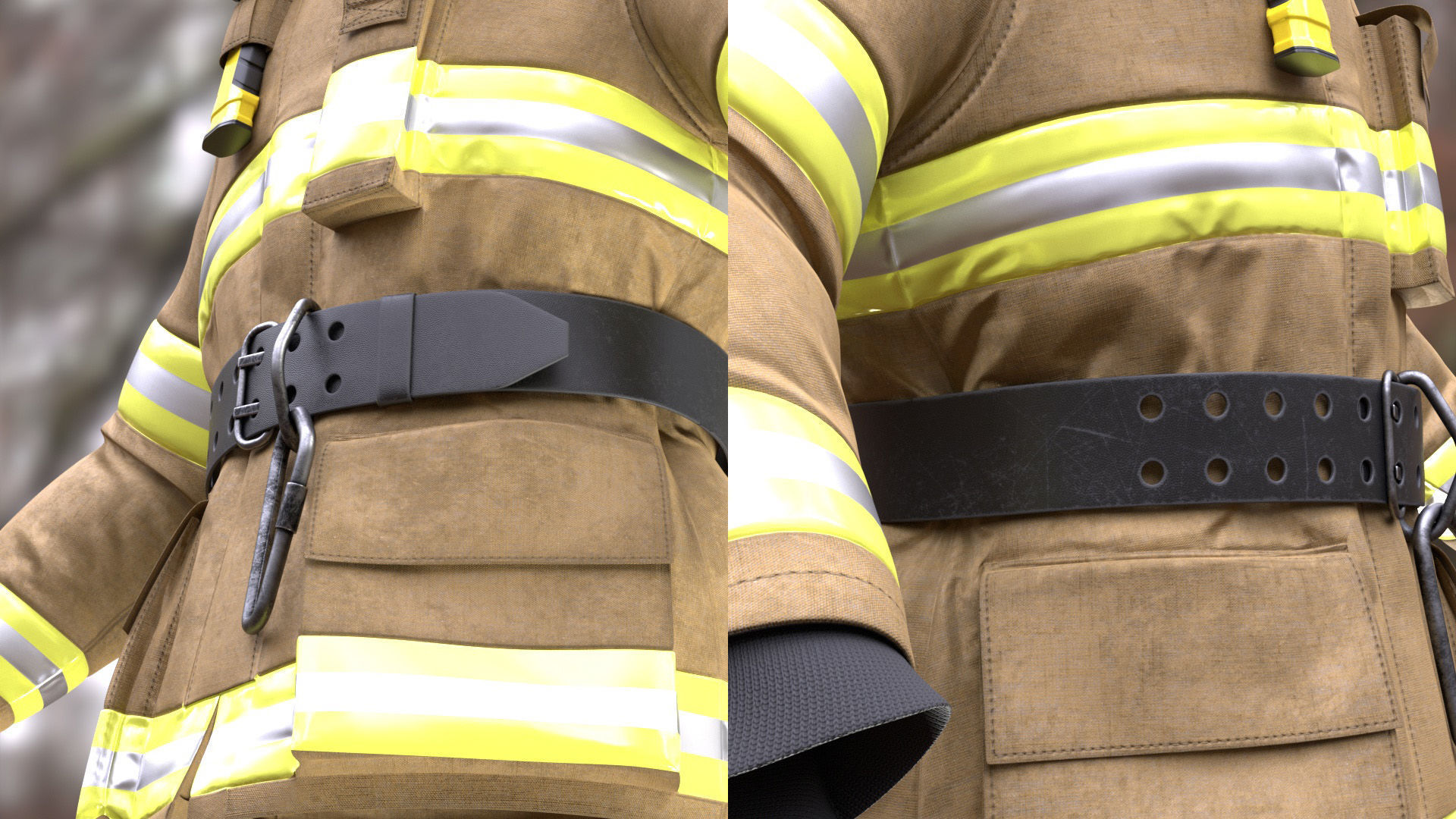 Firefighter Jacket 233 - All MH Bodies - UE5 Skeletons - Rigged Low-poly 3D model_11