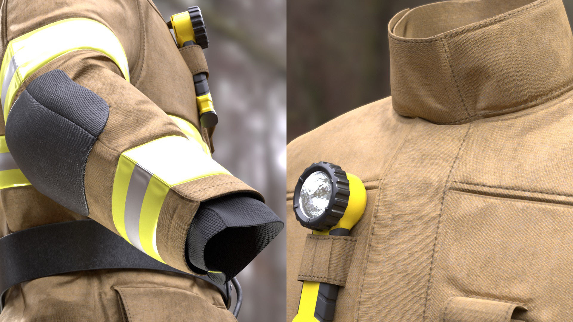 Firefighter Jacket 233 - All MH Bodies - UE5 Skeletons - Rigged Low-poly 3D model_8