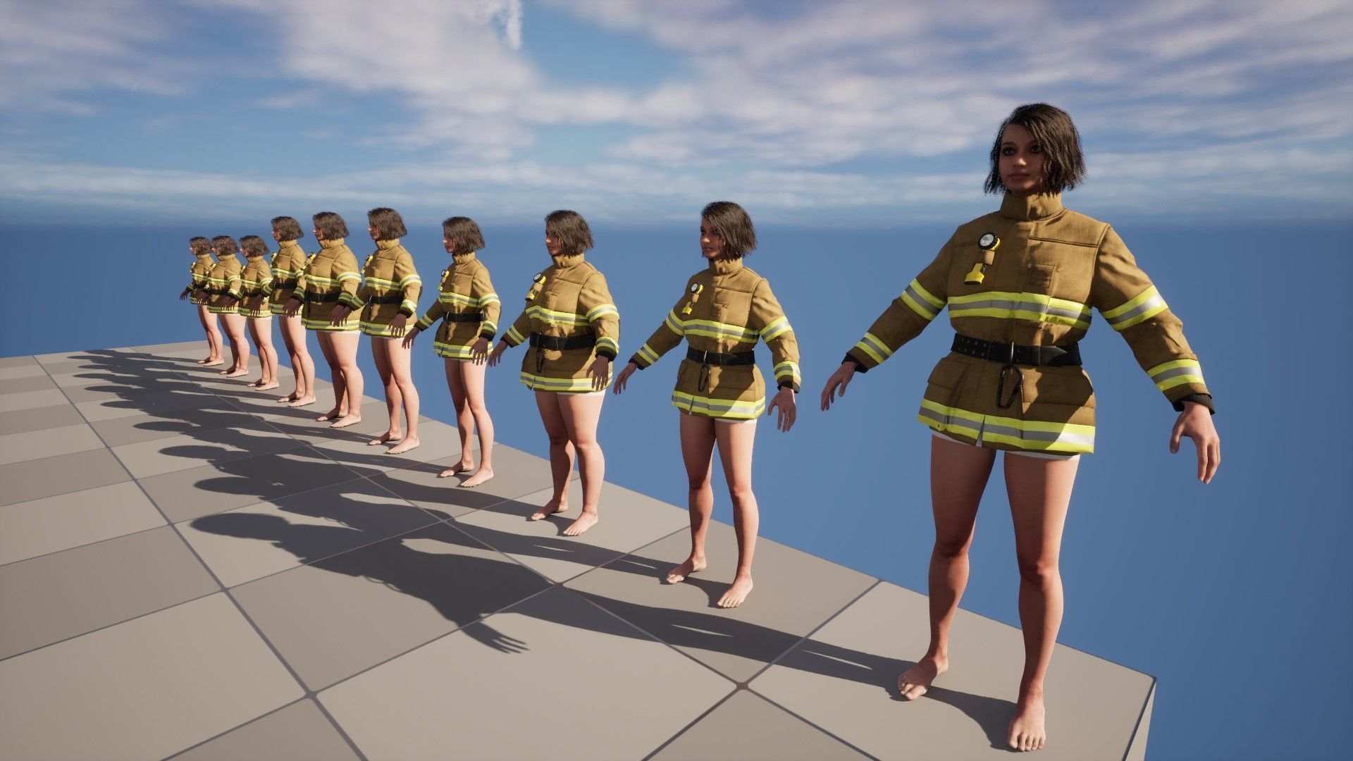 Firefighter Jacket 233 - All MH Bodies - UE5 Skeletons - Rigged Low-poly 3D model_18