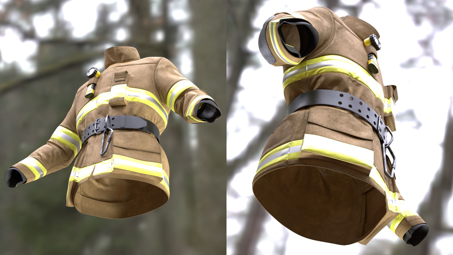 Firefighter Jacket 233 - All MH Bodies - UE5 Skeletons - Rigged Low-poly 3D model_10