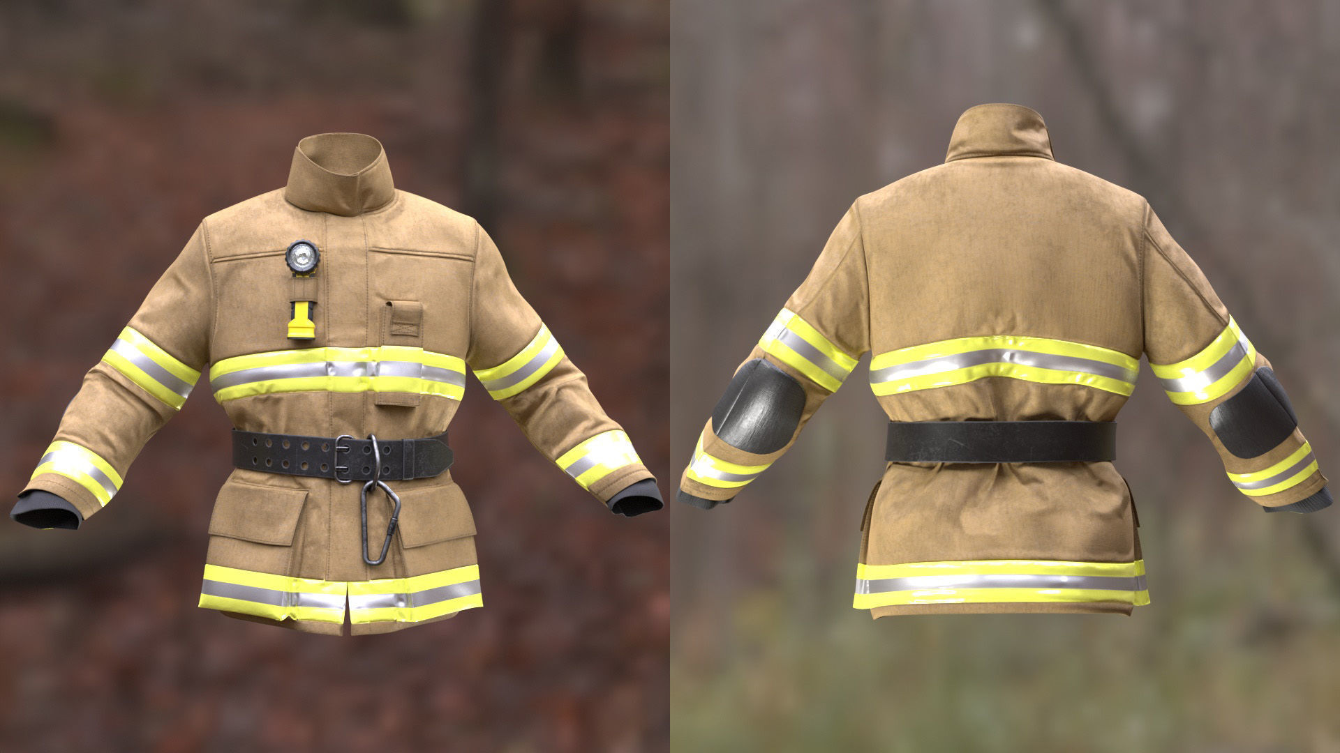 Firefighter Jacket 233 - All MH Bodies - UE5 Skeletons - Rigged Low-poly 3D model_5