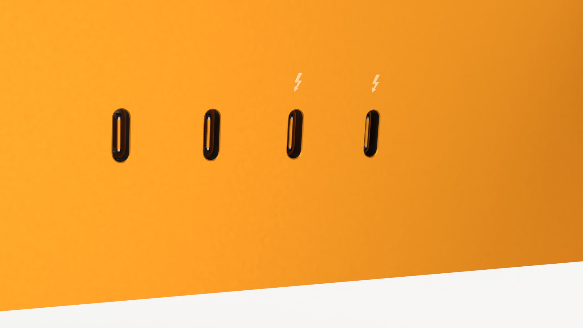 Apple IMac Yellow with Keyboard Mouse and Trackpad 3D model_7