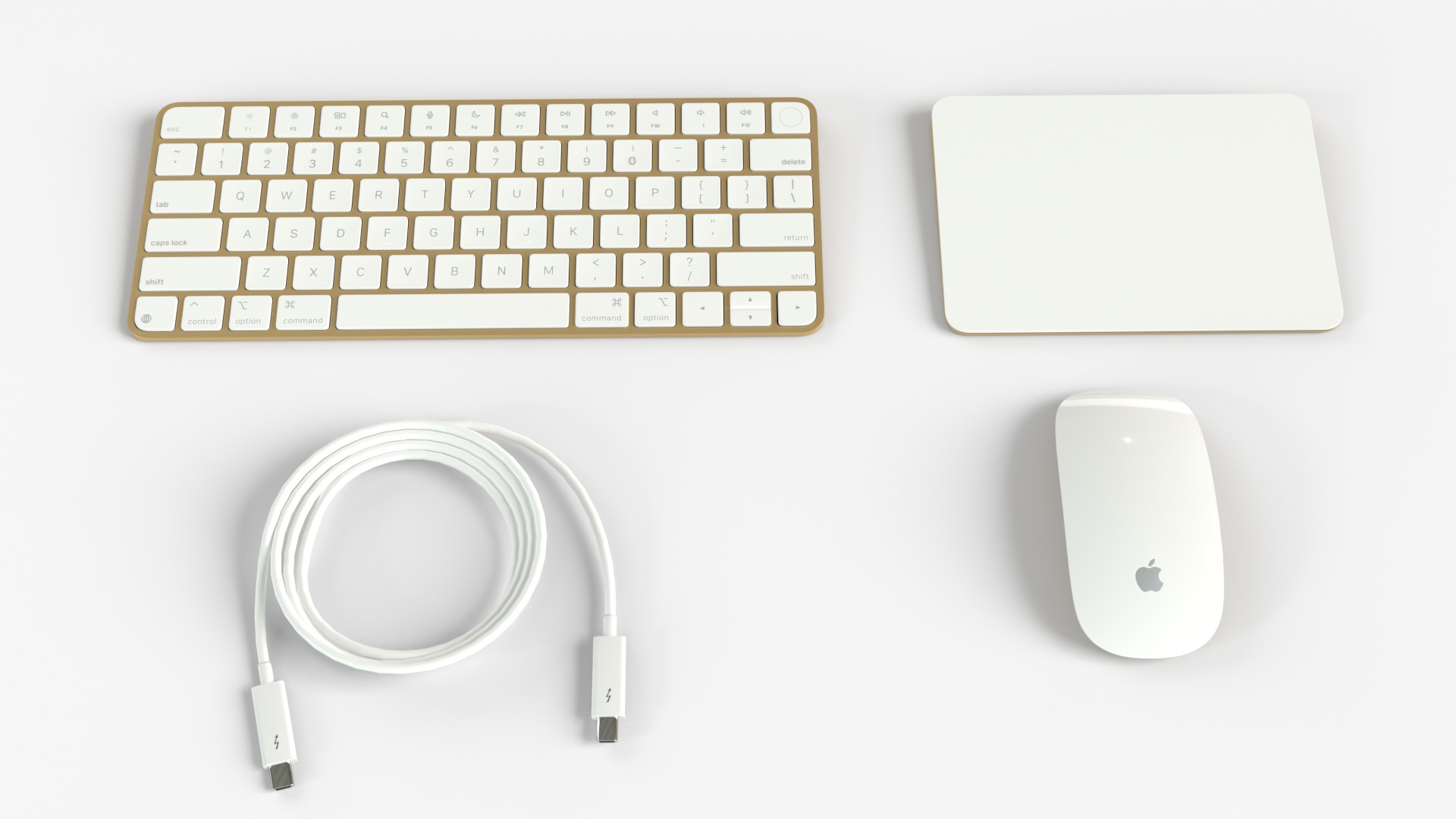 Apple IMac Yellow with Keyboard Mouse and Trackpad 3D model_8