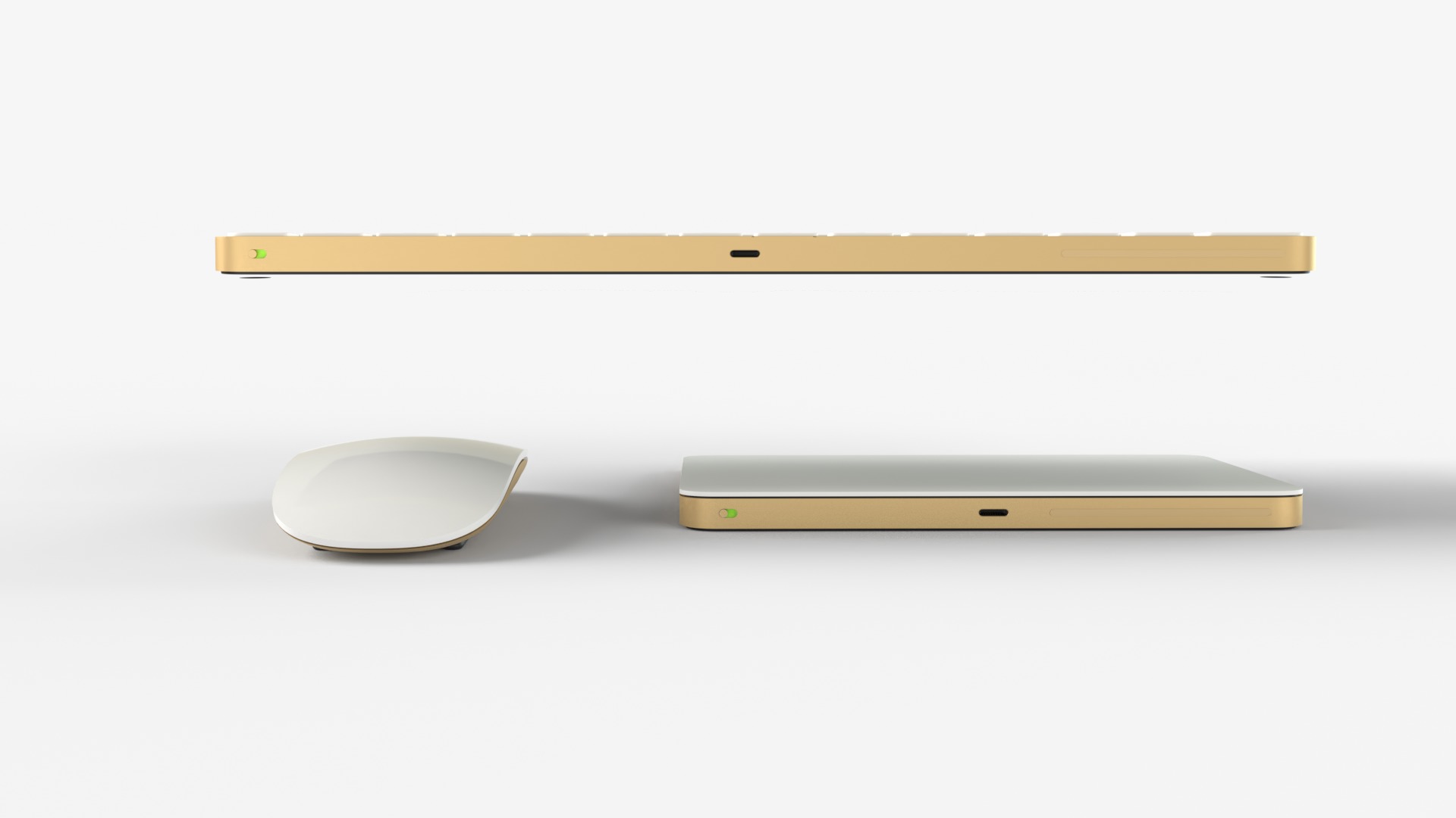 Apple IMac Yellow with Keyboard Mouse and Trackpad 3D model_9