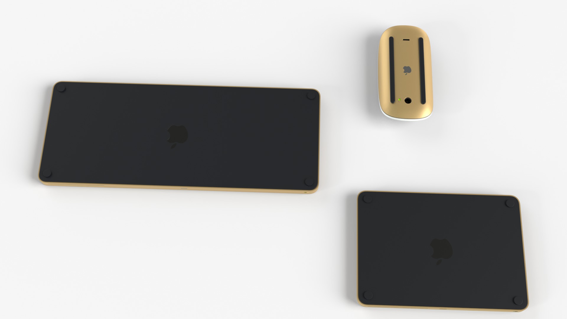 Apple IMac Yellow with Keyboard Mouse and Trackpad 3D model_10