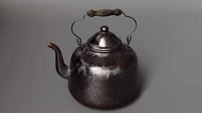 Old Rusty Metal Kettle Free 3D model