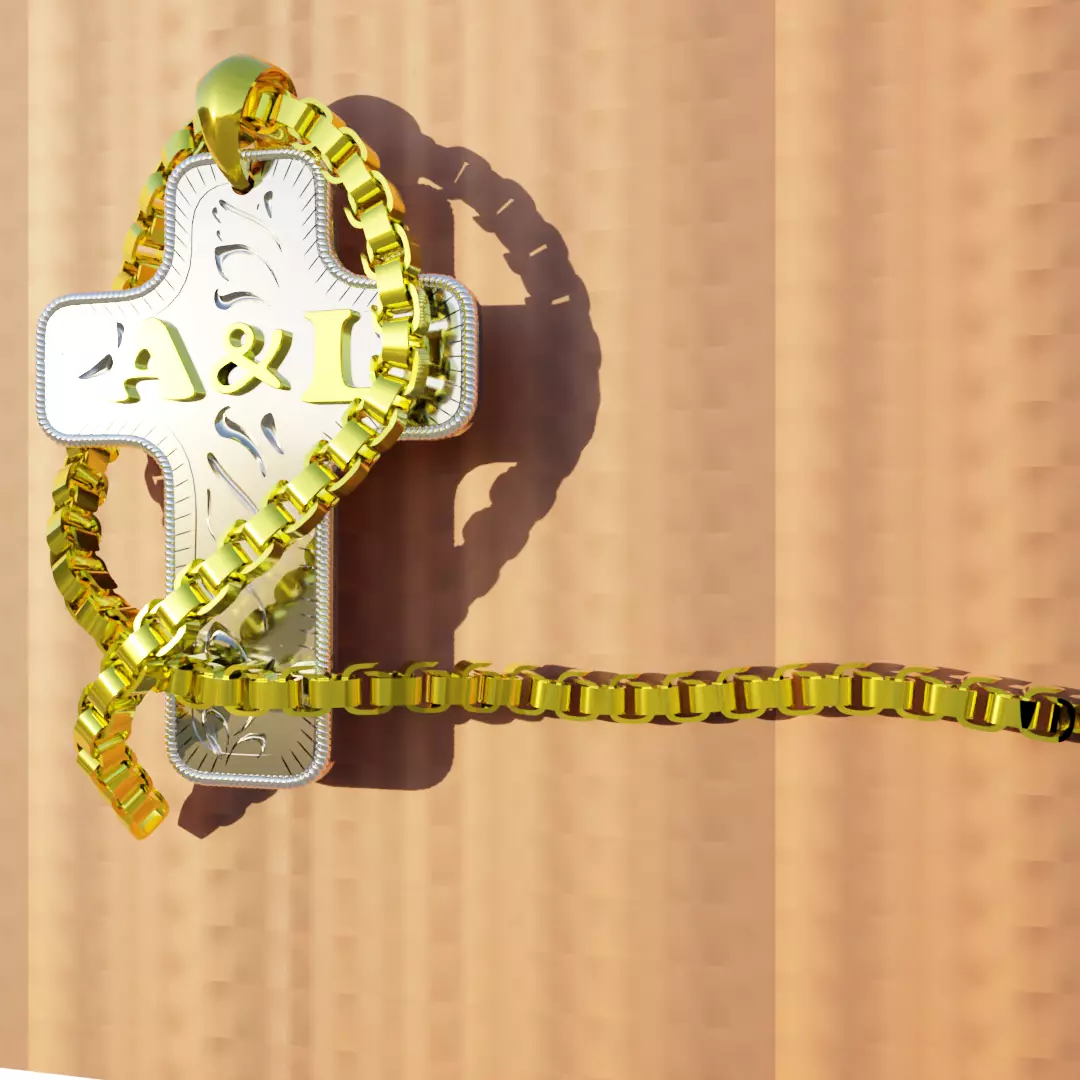 Custom Cross Pendant 3D Model H47 W36 D2mm 3D print model_0