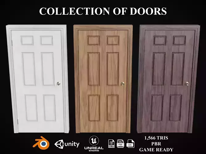 Collection of wooden doors