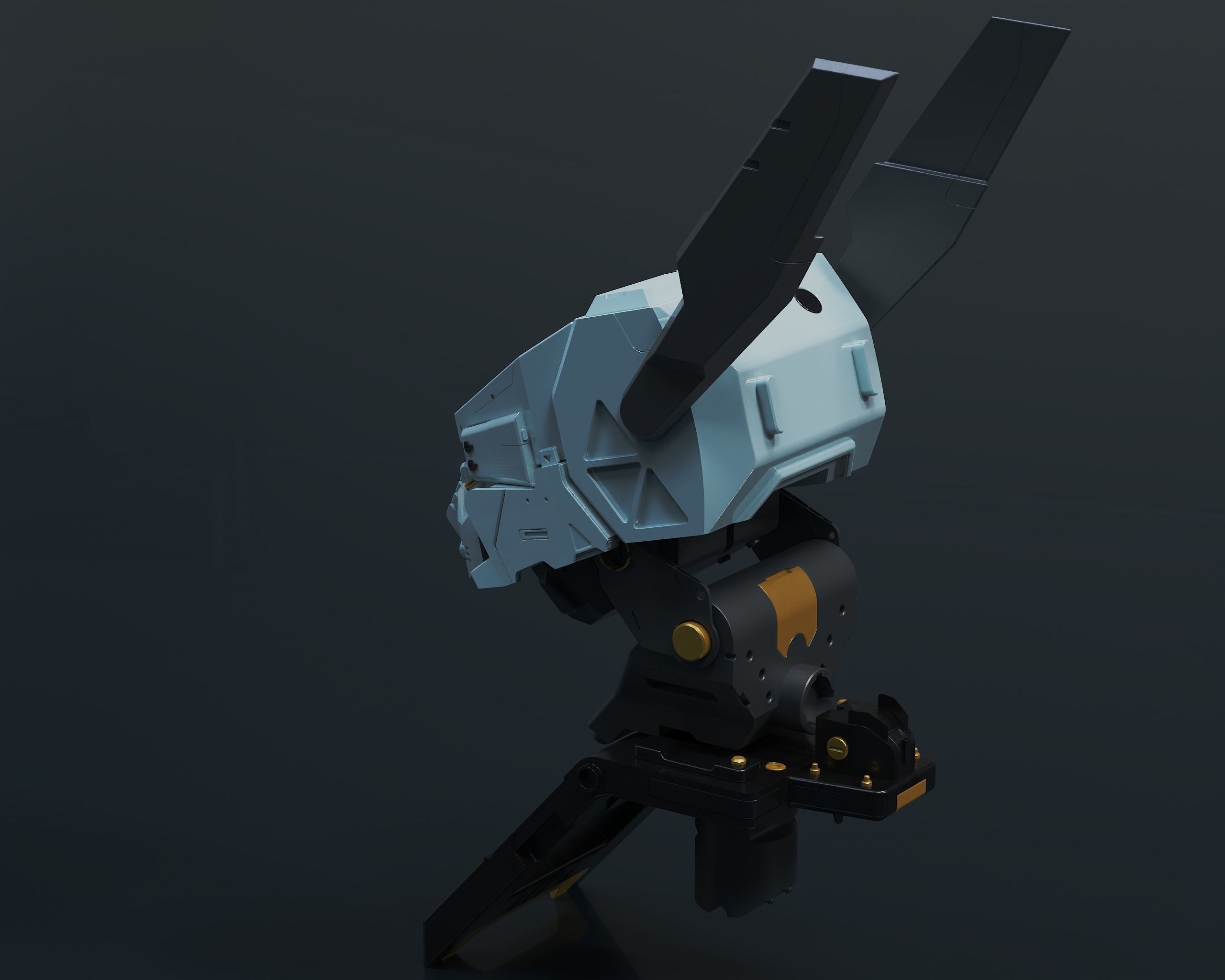 Robo head part scifi  3D model_6