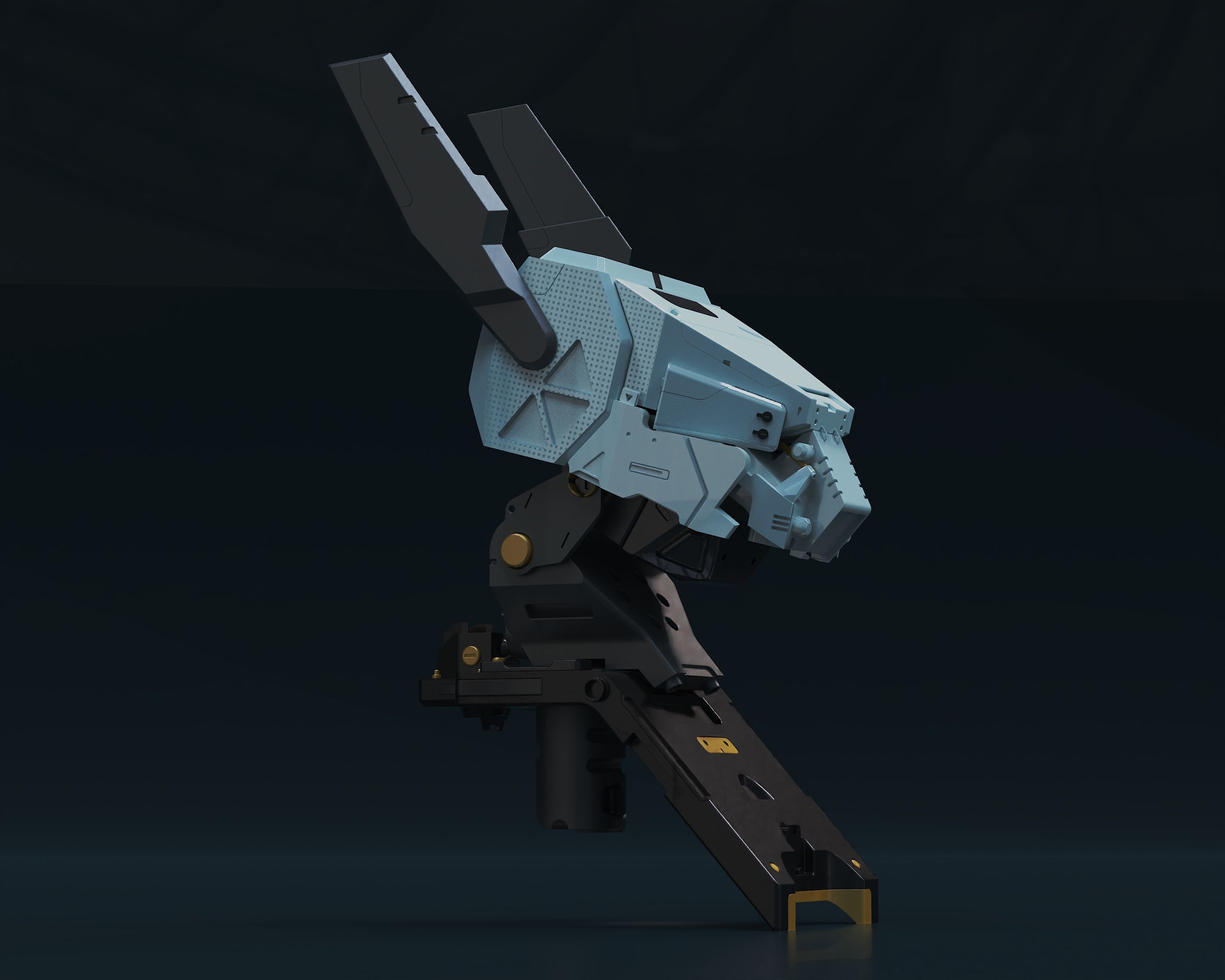 Robo head part scifi  3D model_5