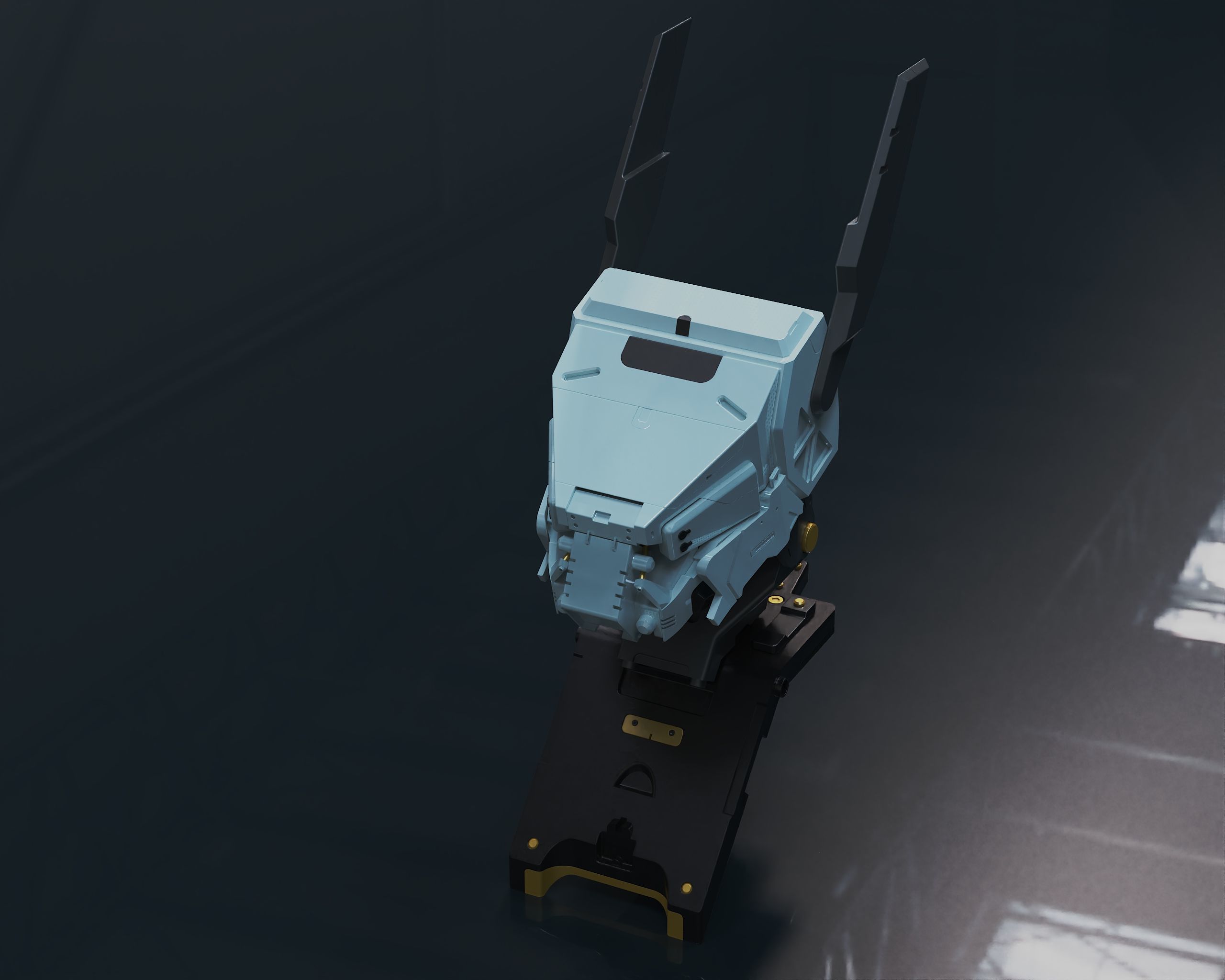 Robo head part scifi  3D model_7