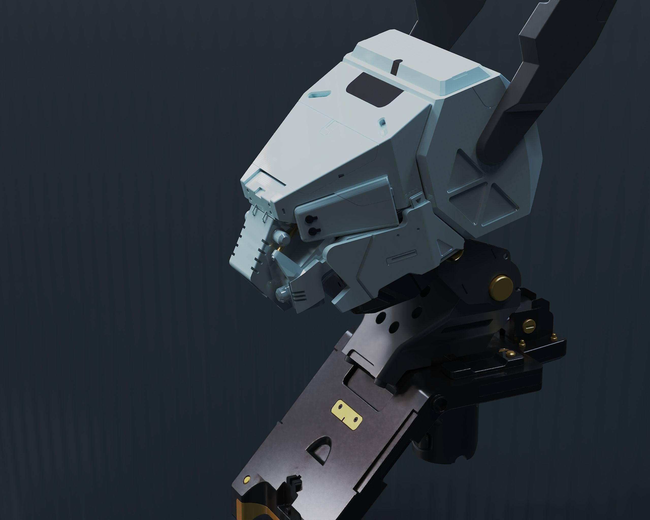 Robo head part scifi  3D model_4