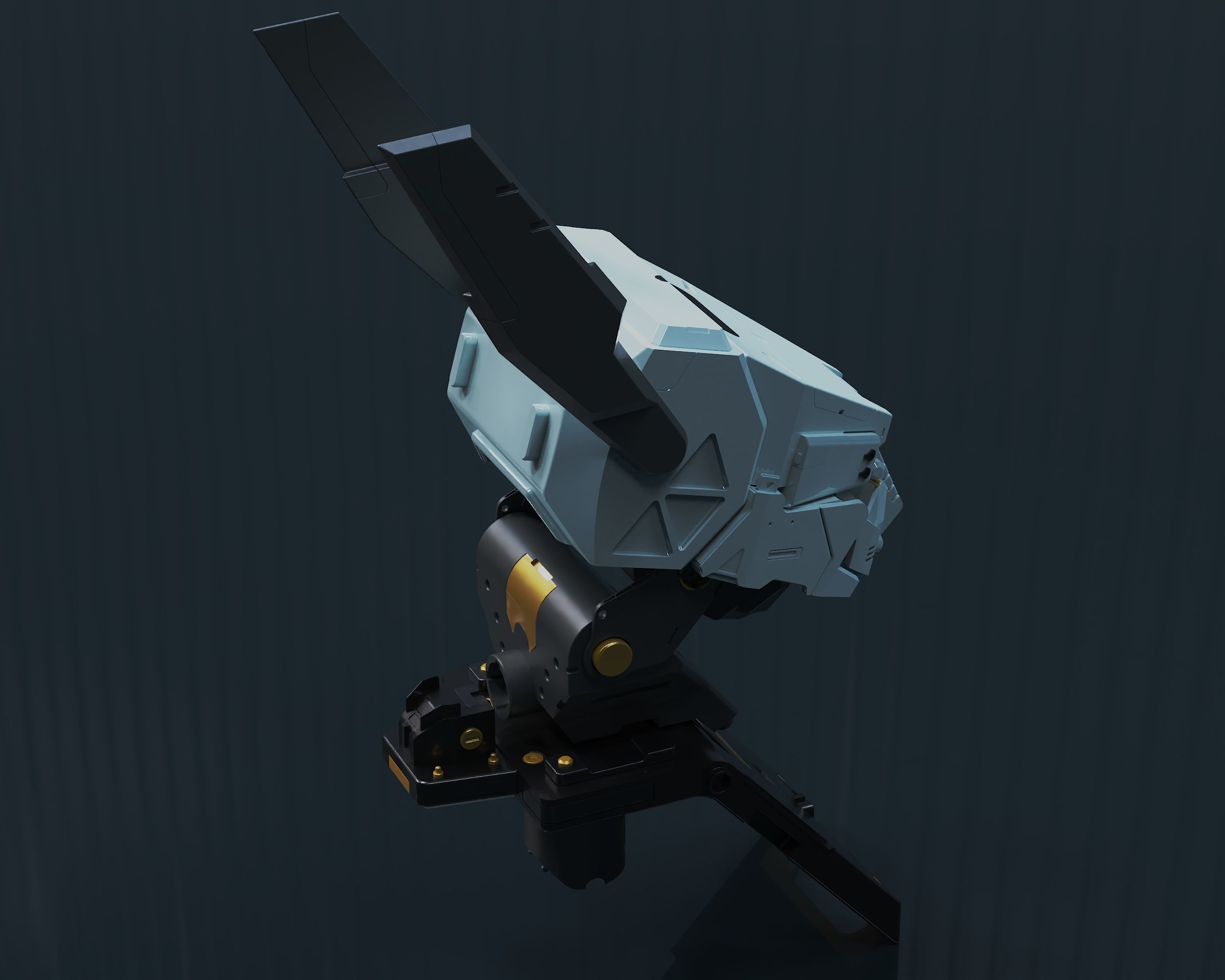 Robo head part scifi  3D model_2