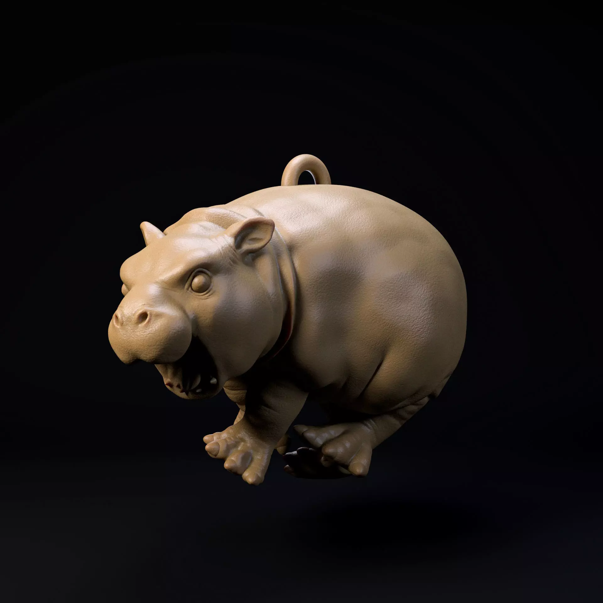 Baby pigmy hippo Christmas decoration - cute animal 3D print model_0