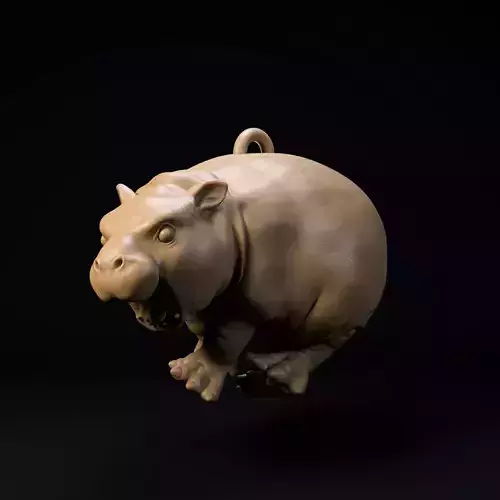 Baby pigmy hippo Christmas decoration - cute animal 3D print model Baby pigmy hippo Christmas decoration - cute animal 3D print model