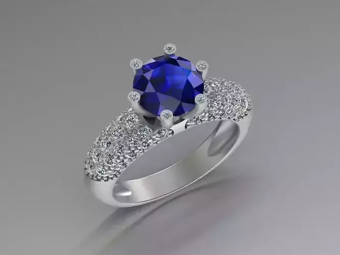 Solitare Ring Designed with Round Diamond