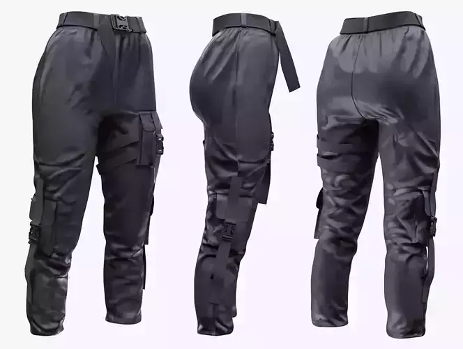 Pants Holster 230 - All MH Bodies - UE5 Skeletons - Rigged Low-poly 3D model