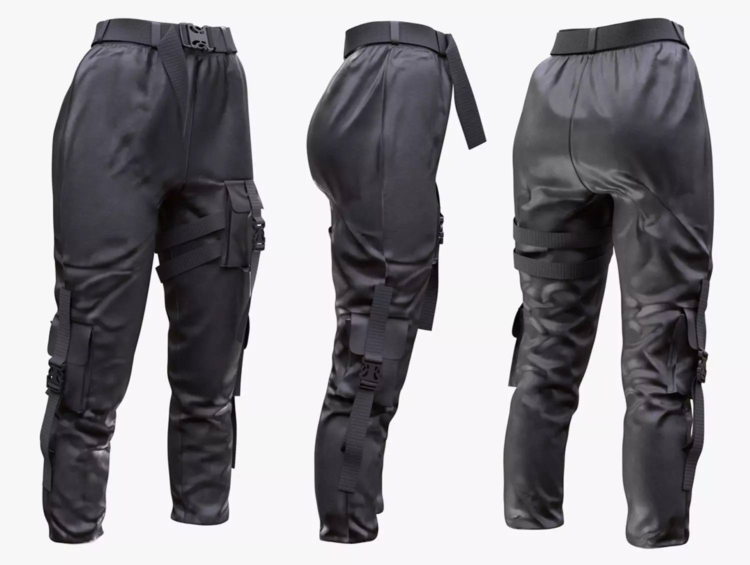 Pants Holster 230 - All MH Bodies - UE5 Skeletons - Rigged Low-poly 3D model_0