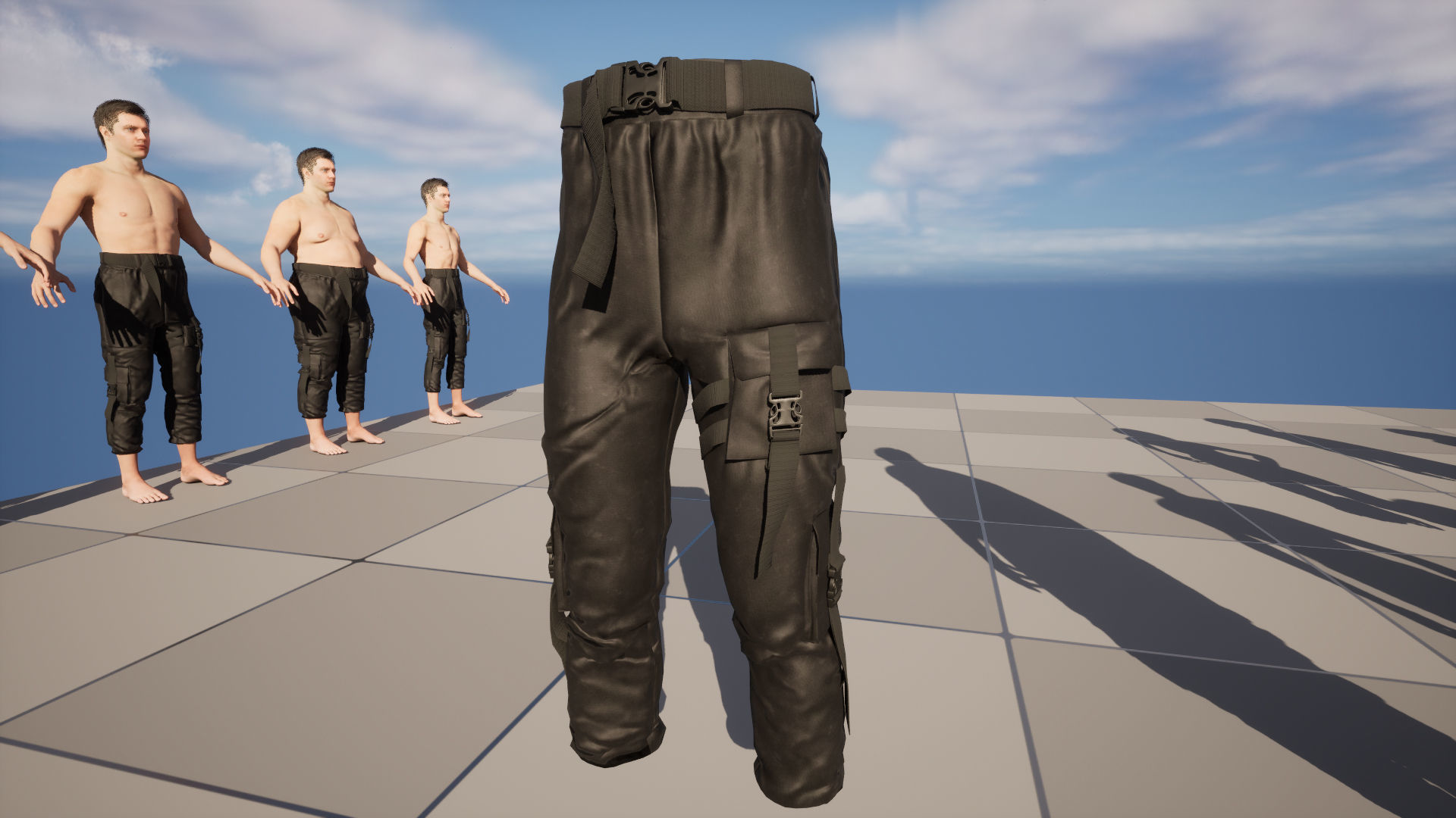 Pants Holster 230 - All MH Bodies - UE5 Skeletons - Rigged Low-poly 3D model_17