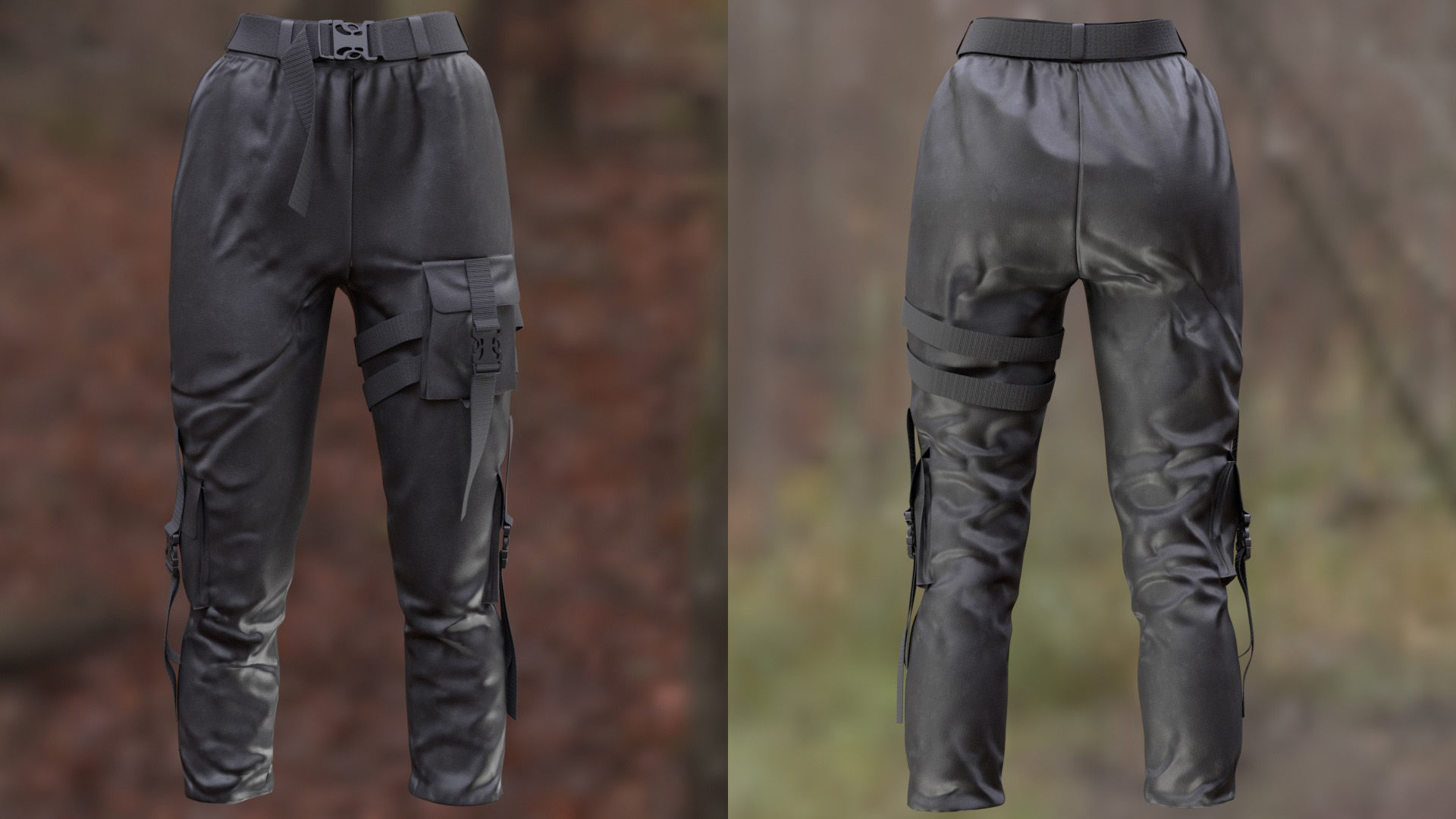 Pants Holster 230 - All MH Bodies - UE5 Skeletons - Rigged Low-poly 3D model_4