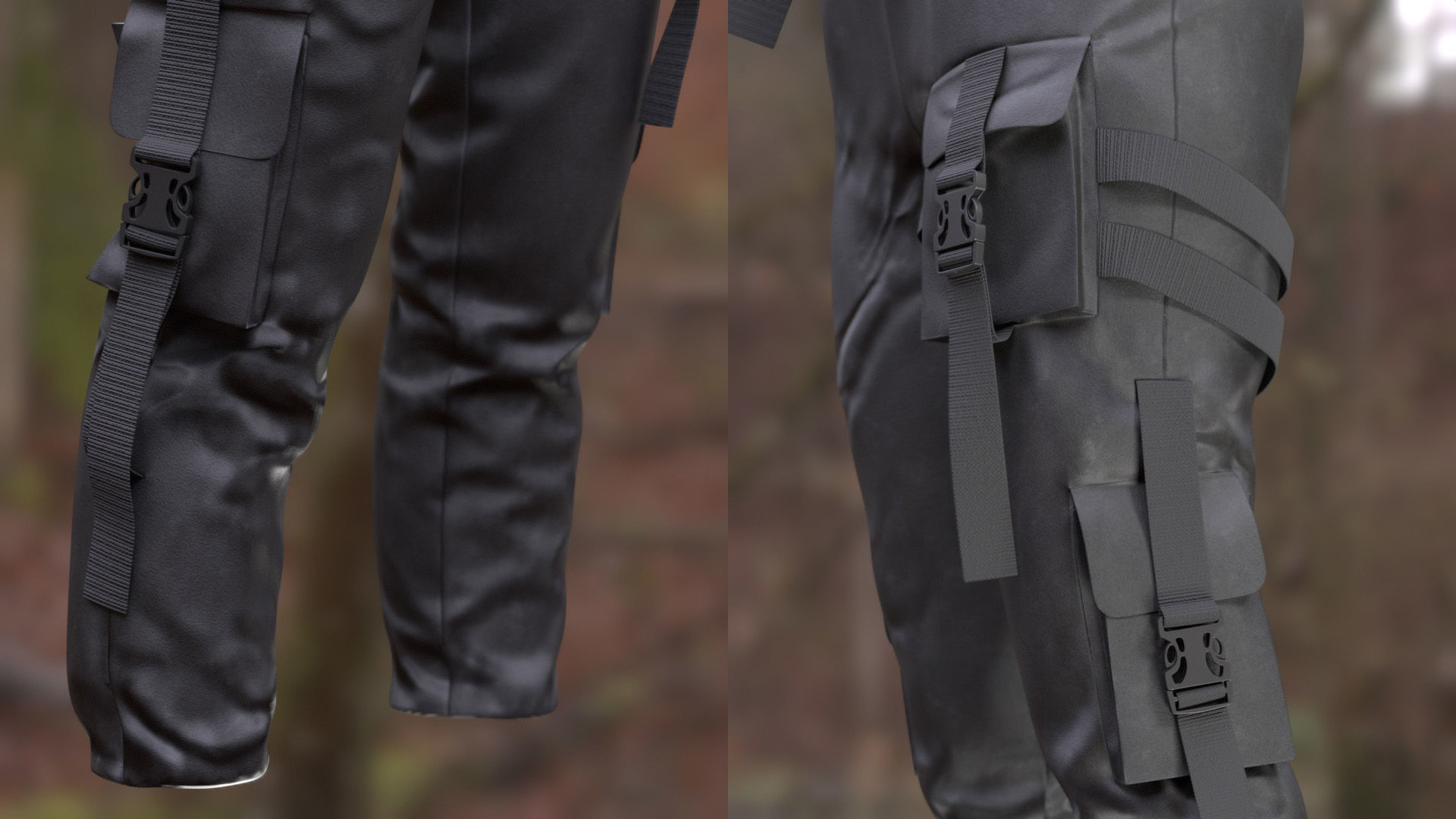 Pants Holster 230 - All MH Bodies - UE5 Skeletons - Rigged Low-poly 3D model_5