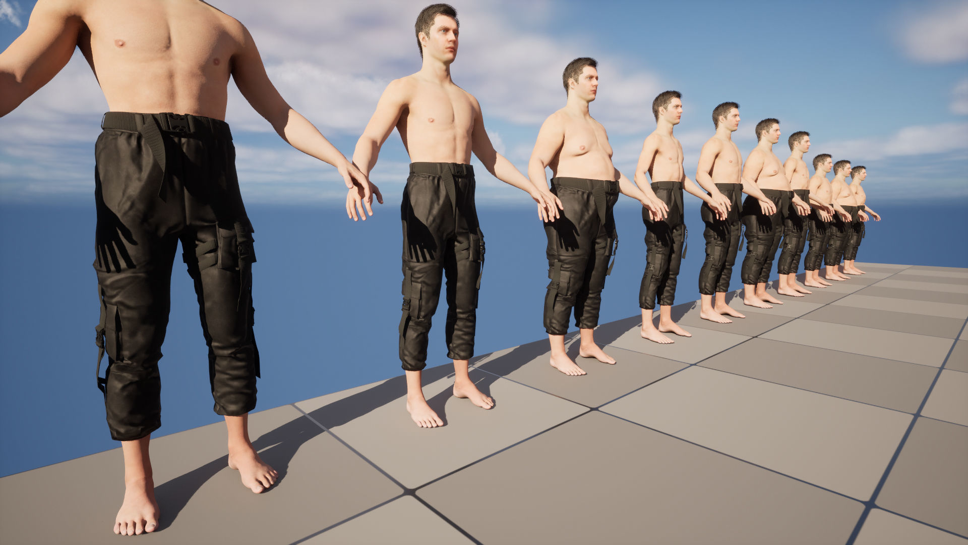 Pants Holster 230 - All MH Bodies - UE5 Skeletons - Rigged Low-poly 3D model_14