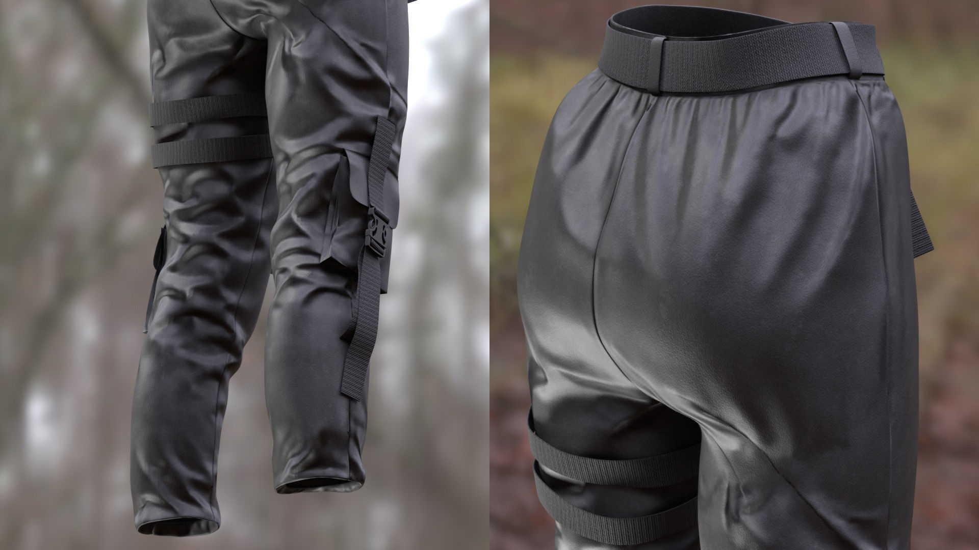 Pants Holster 230 - All MH Bodies - UE5 Skeletons - Rigged Low-poly 3D model_7