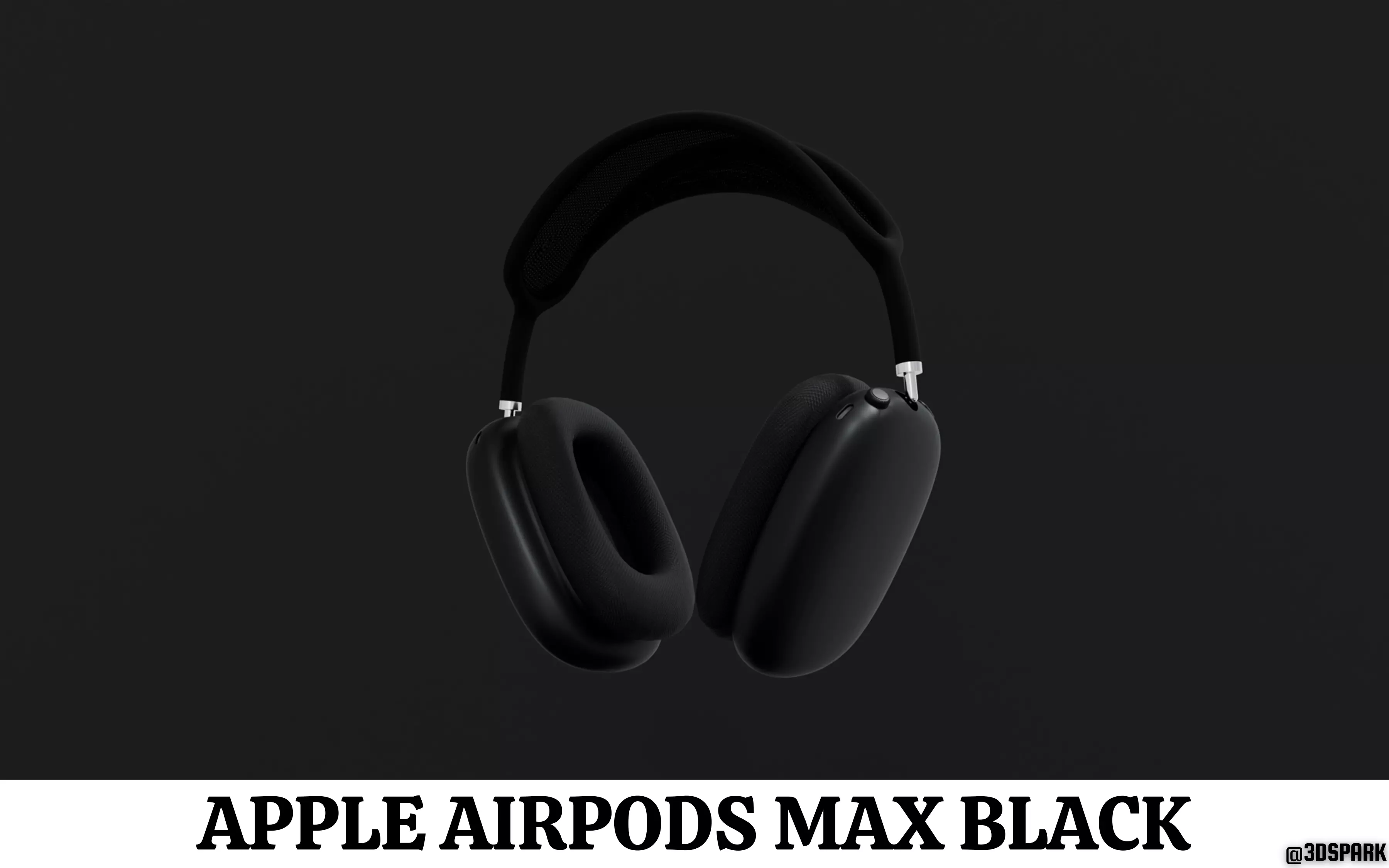 Apple AirPods Max 3D Model By Apple Black Colour 3D model_0