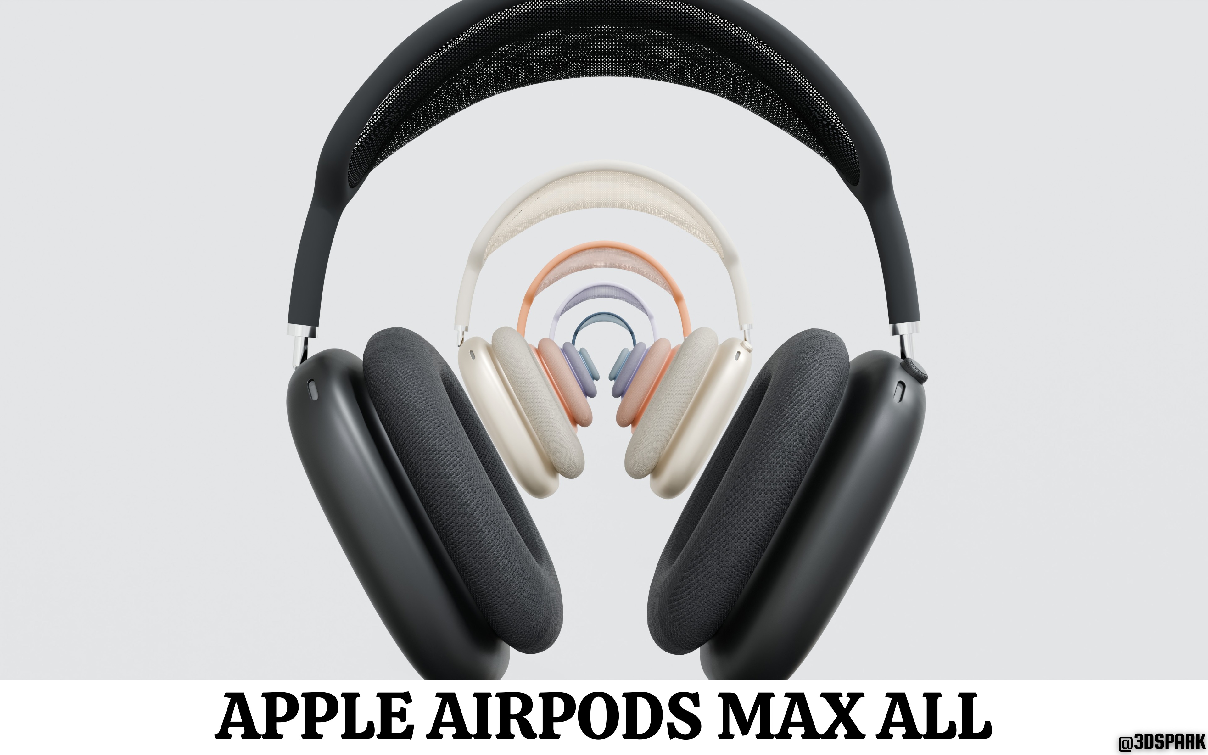 Apple AirPods Max 3D Model By Apple Black Colour 3D model_2