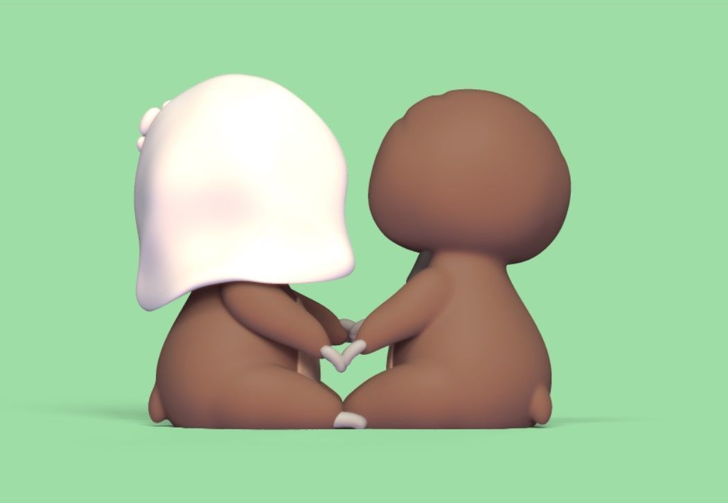 Sloth Wedding Cake Topper 3D print model_4