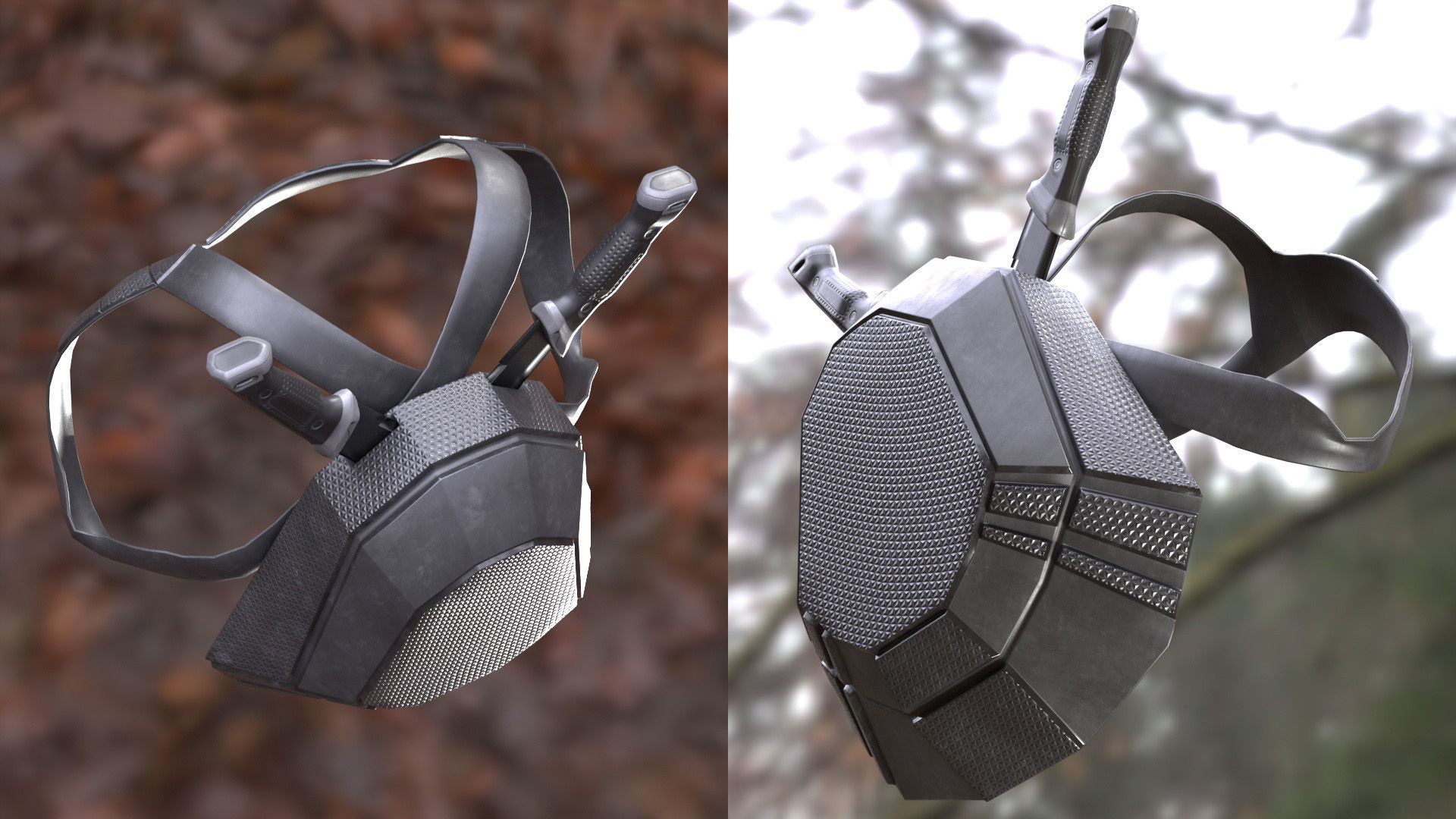 Backpack Machete 228 - All MH Bodies - UE5 Skeletons - Rigged Low-poly 3D model_9