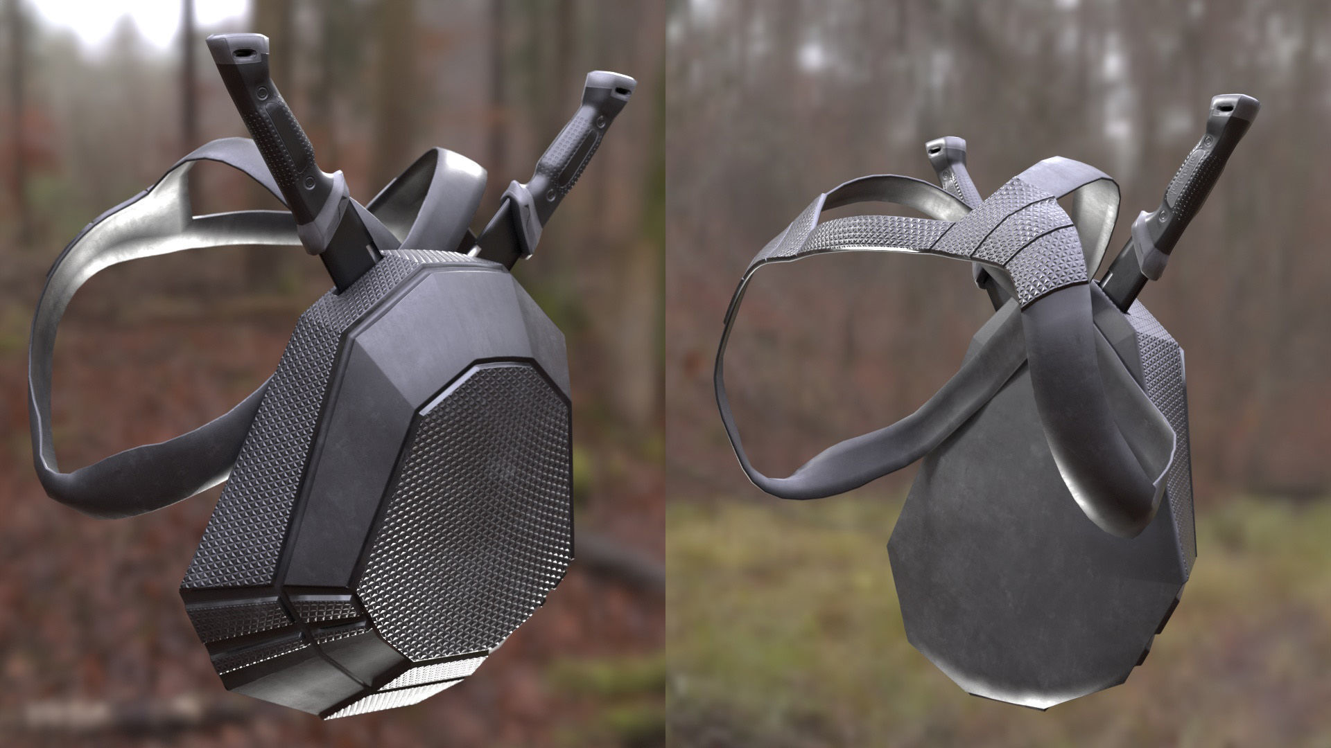 Backpack Machete 228 - All MH Bodies - UE5 Skeletons - Rigged Low-poly 3D model_4