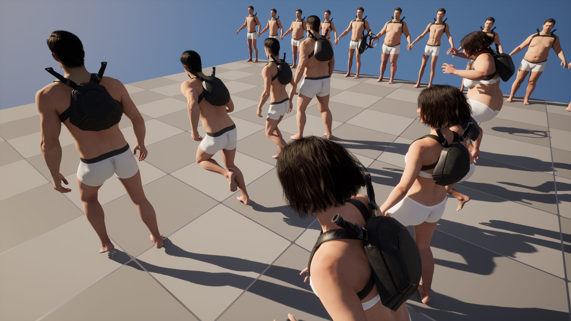 Backpack Machete 228 - All MH Bodies - UE5 Skeletons - Rigged Low-poly 3D model_16