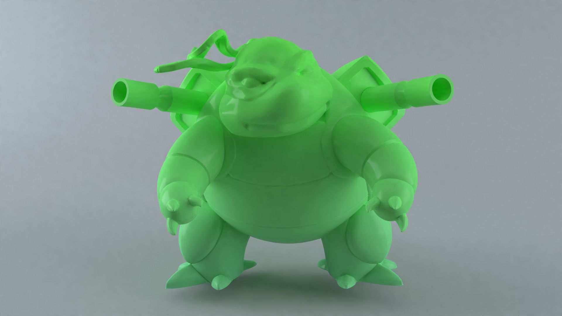 ShellShock Hybrid - ninja turtle blastoise pokemon3d model 3D print model_1
