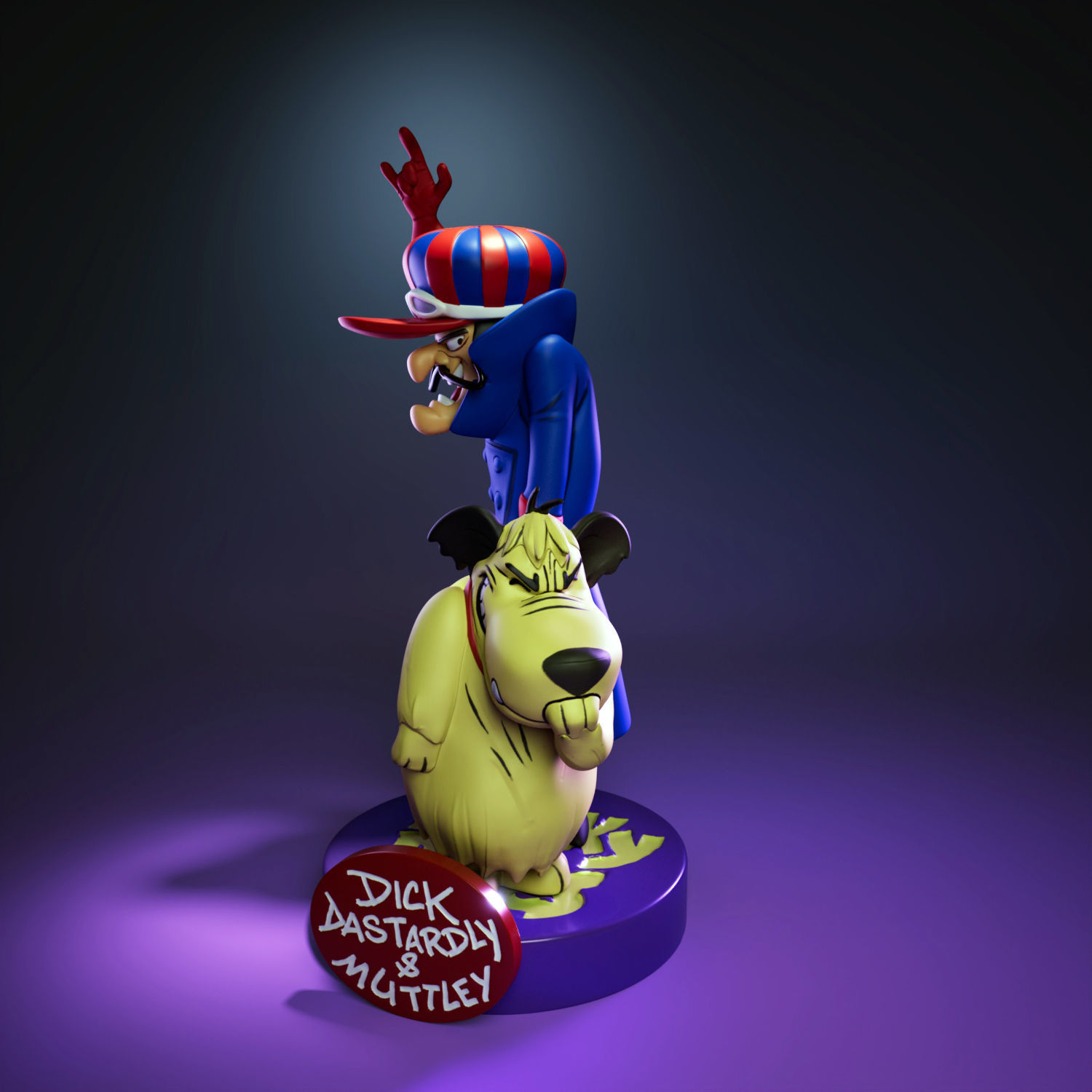 Dick Dastardly And Muttley - The Wacky Races 3D print model_4
