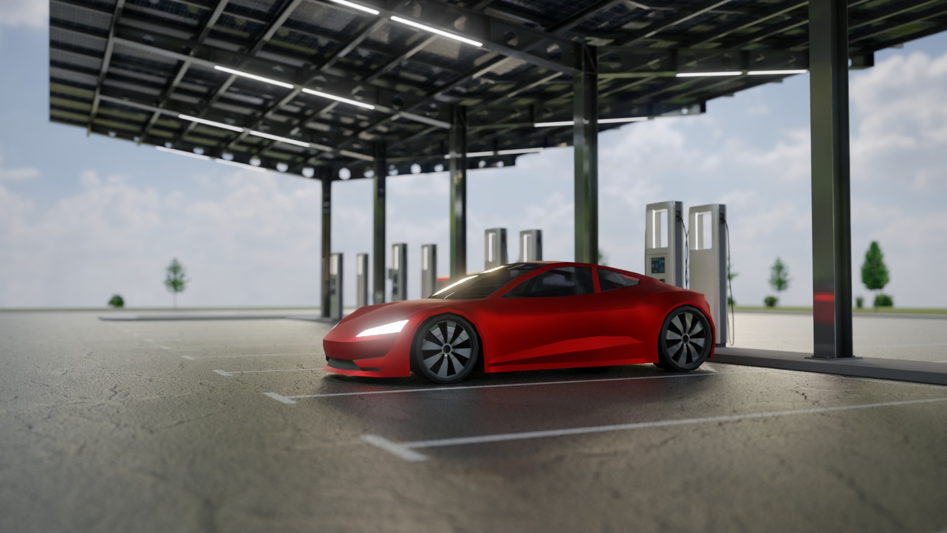 Electric Vehicle Charging Station 5 3D model_18