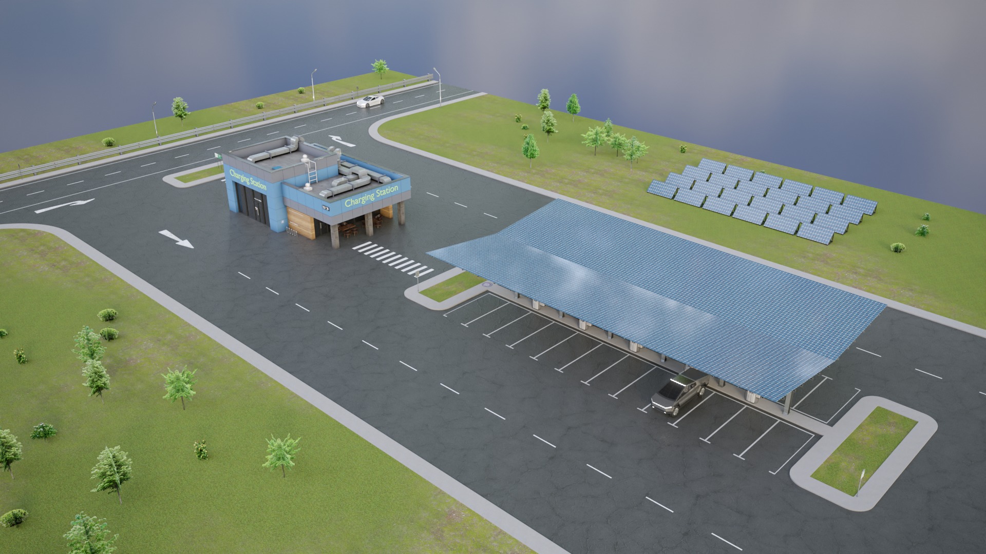 Electric Vehicle Charging Station 5 3D model_13