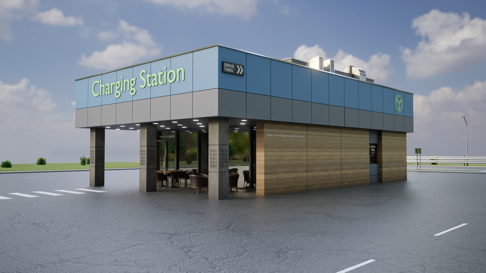 Electric Vehicle Charging Station 5 3D model_5