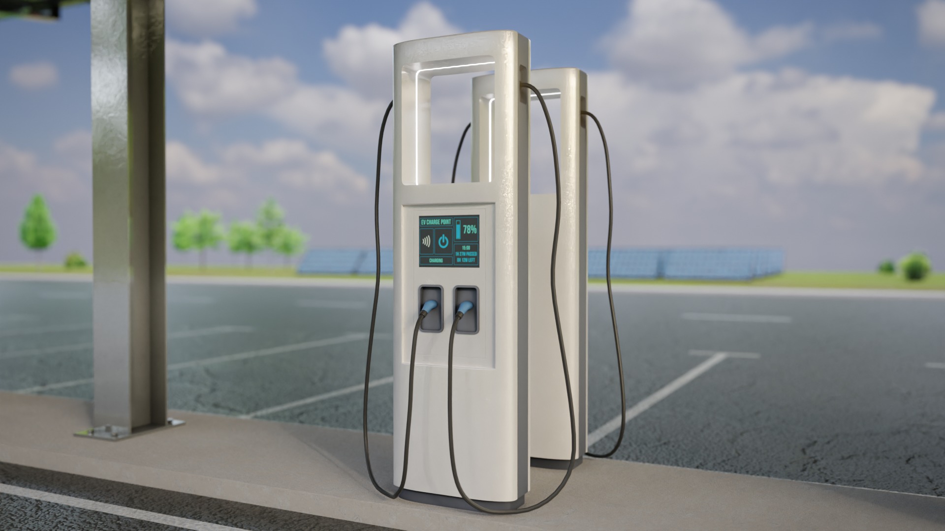 Electric Vehicle Charging Station 5 3D model_10