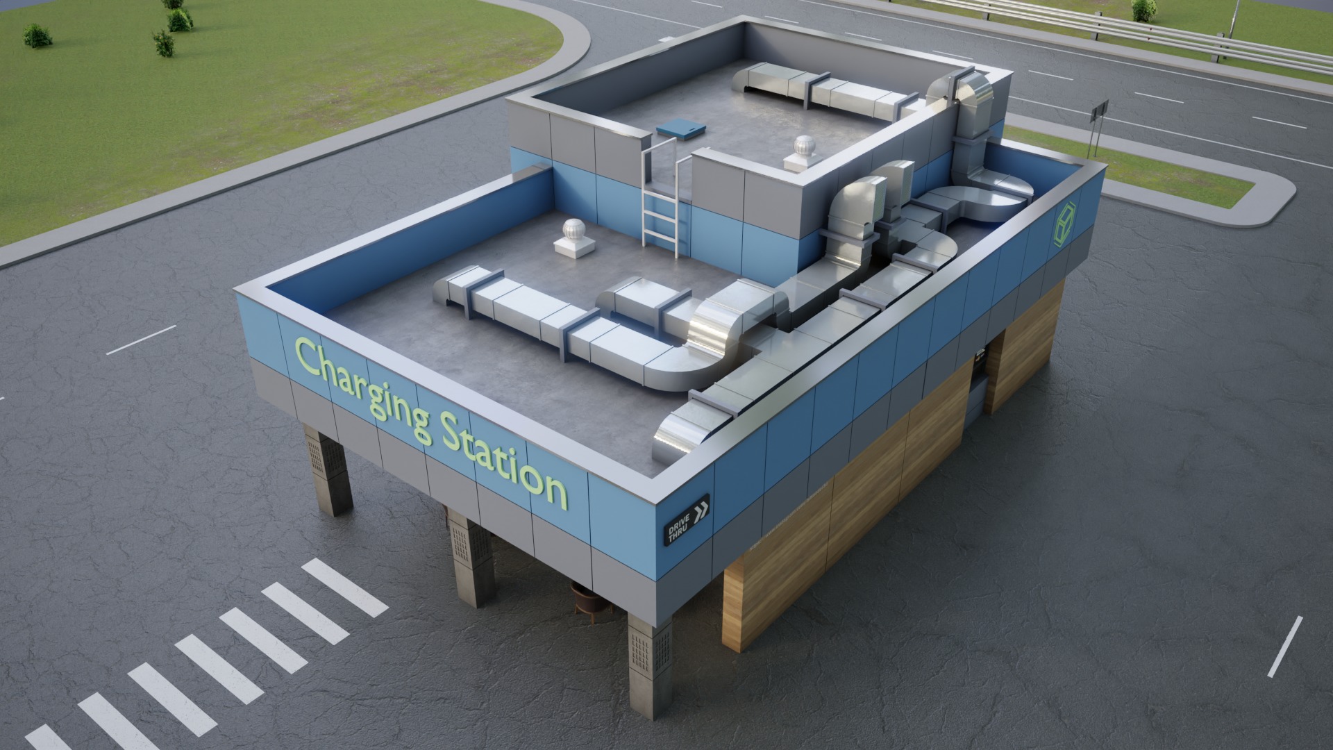 Electric Vehicle Charging Station 5 3D model_8