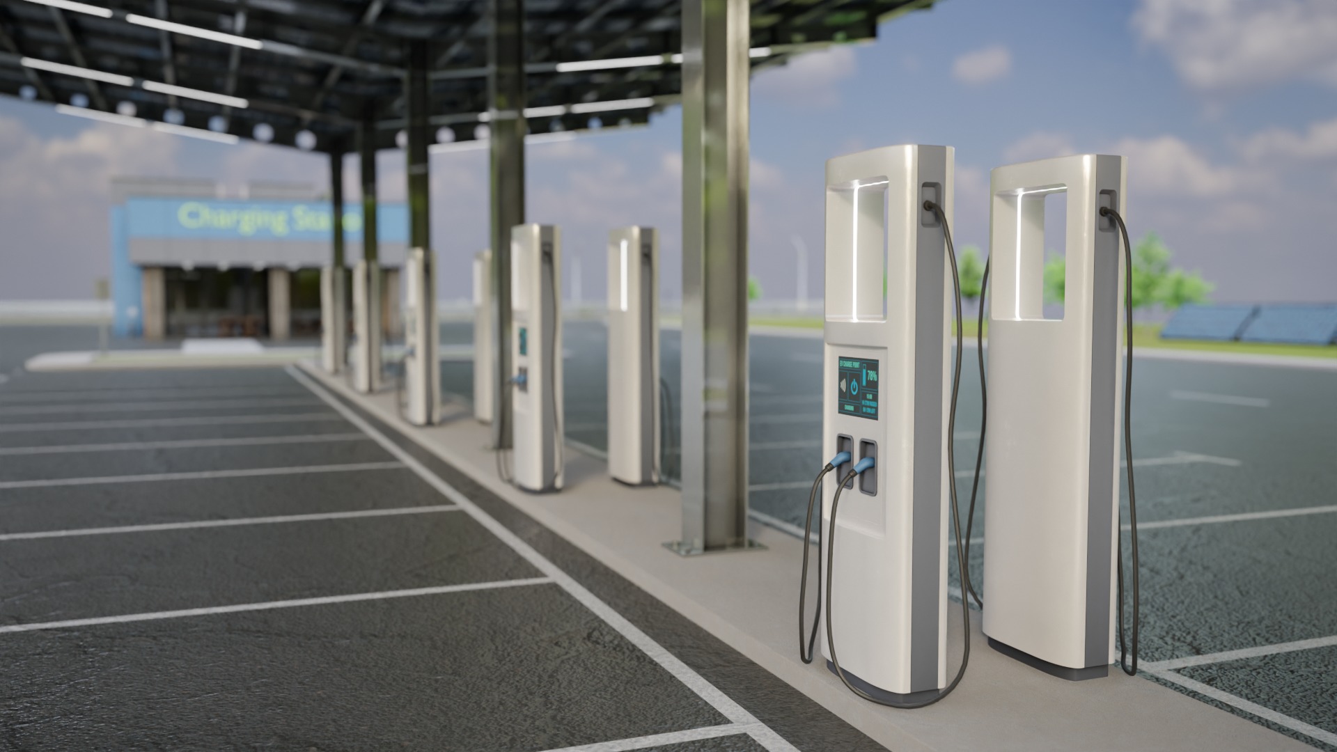 Electric Vehicle Charging Station 5 3D model_9