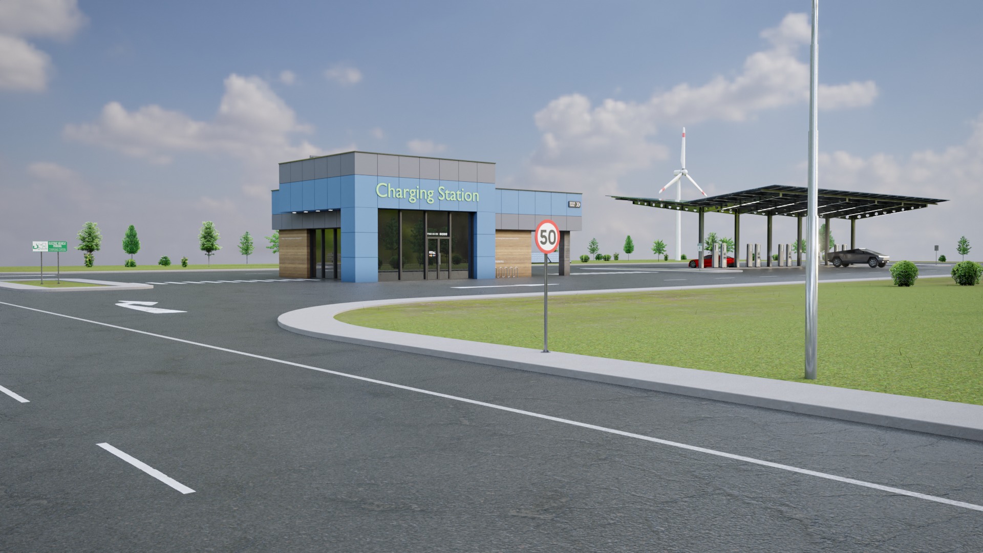 Electric Vehicle Charging Station 5 3D model_11