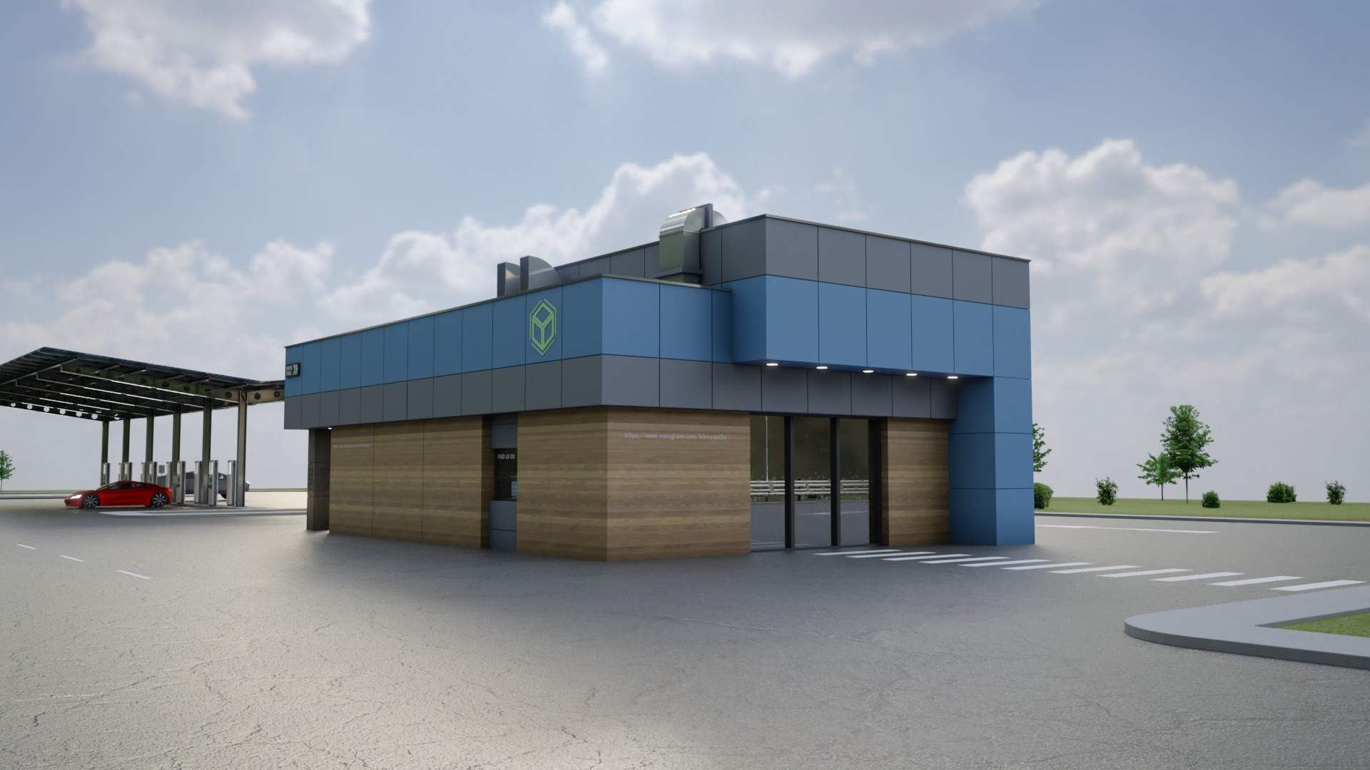 Electric Vehicle Charging Station 5 3D model_6